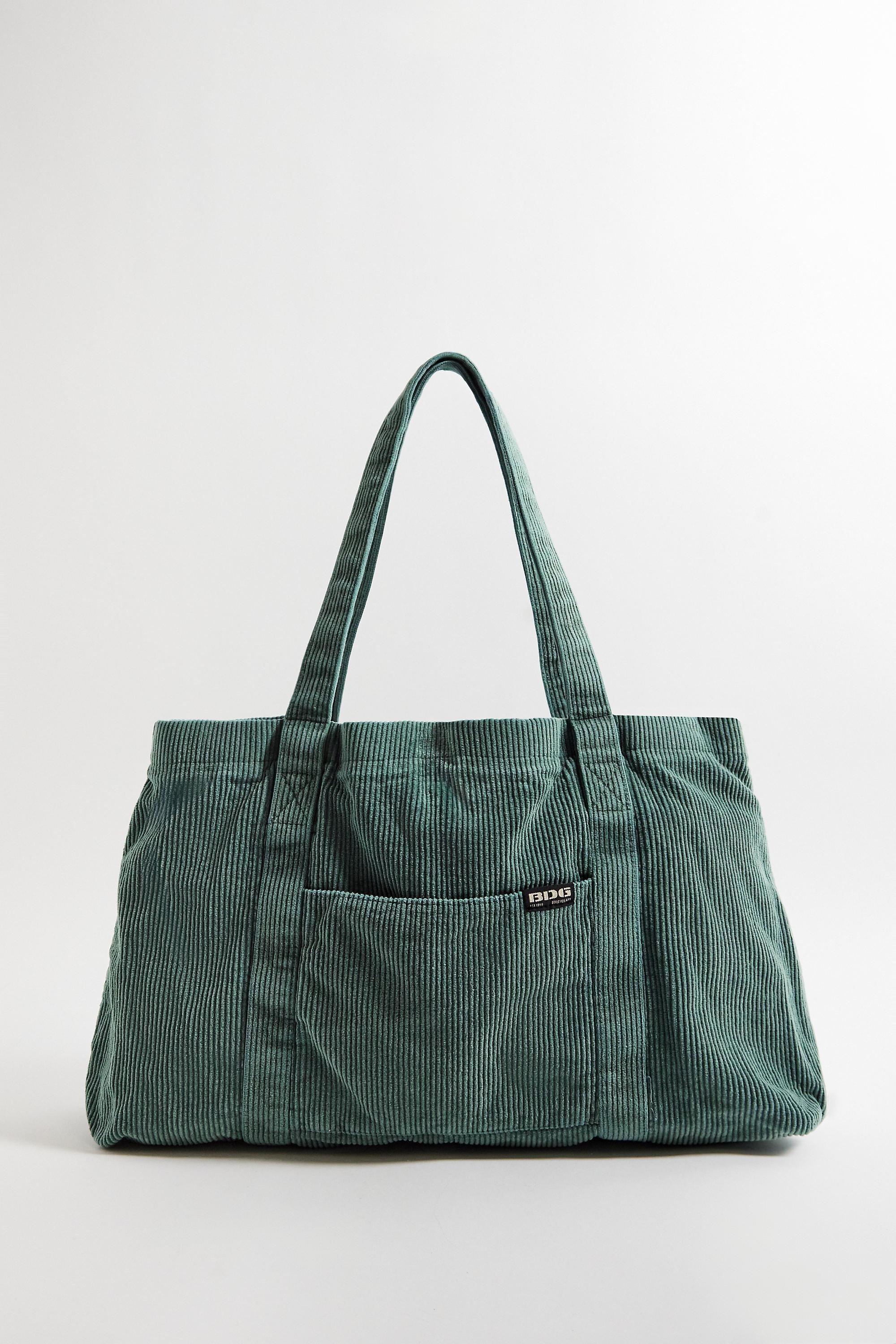Green UO Corduroy Tote, MOSS, large image number 2