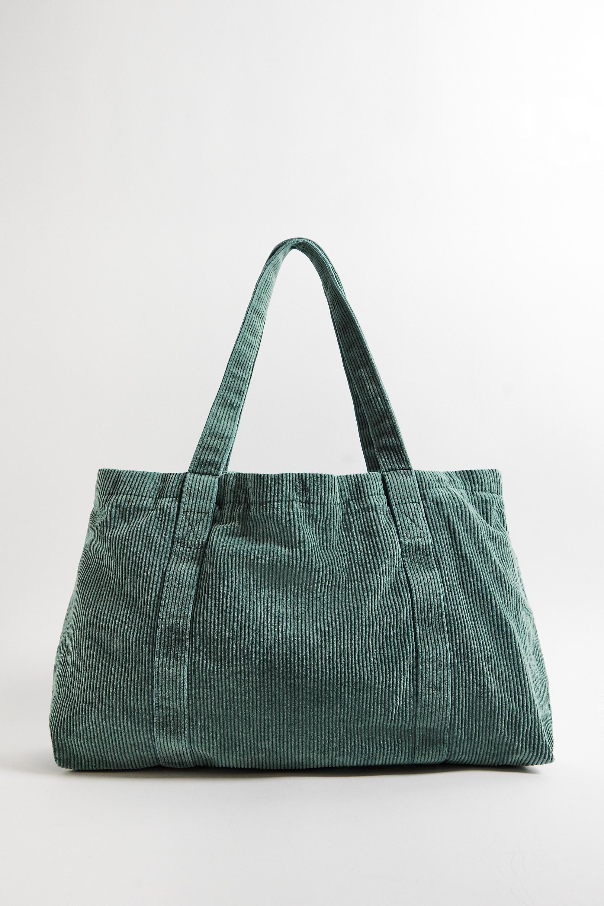 Green UO Corduroy Tote, MOSS, large image number 4