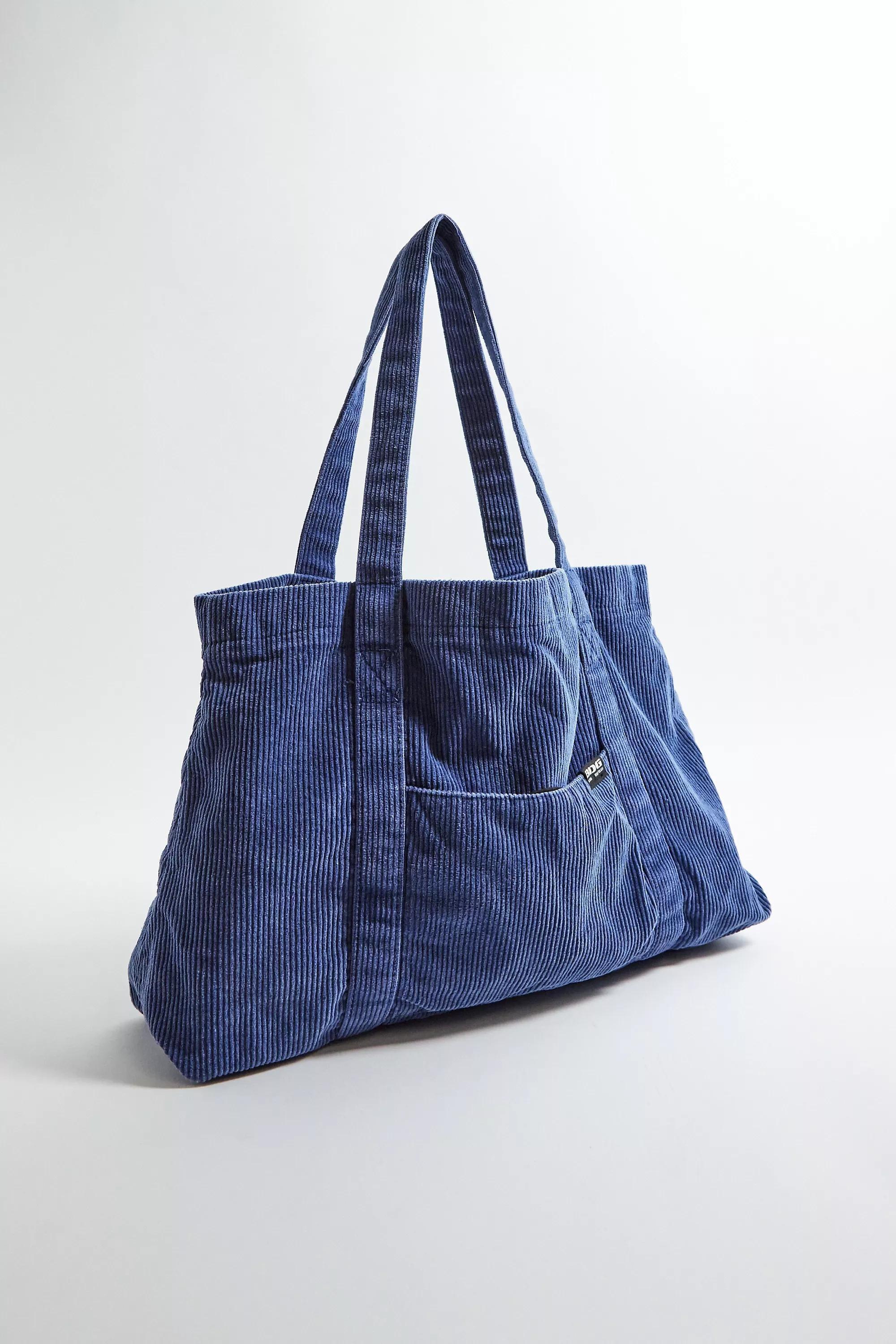 Blue Bdg Corduroy Tote Bag, BLUE, large image number 2