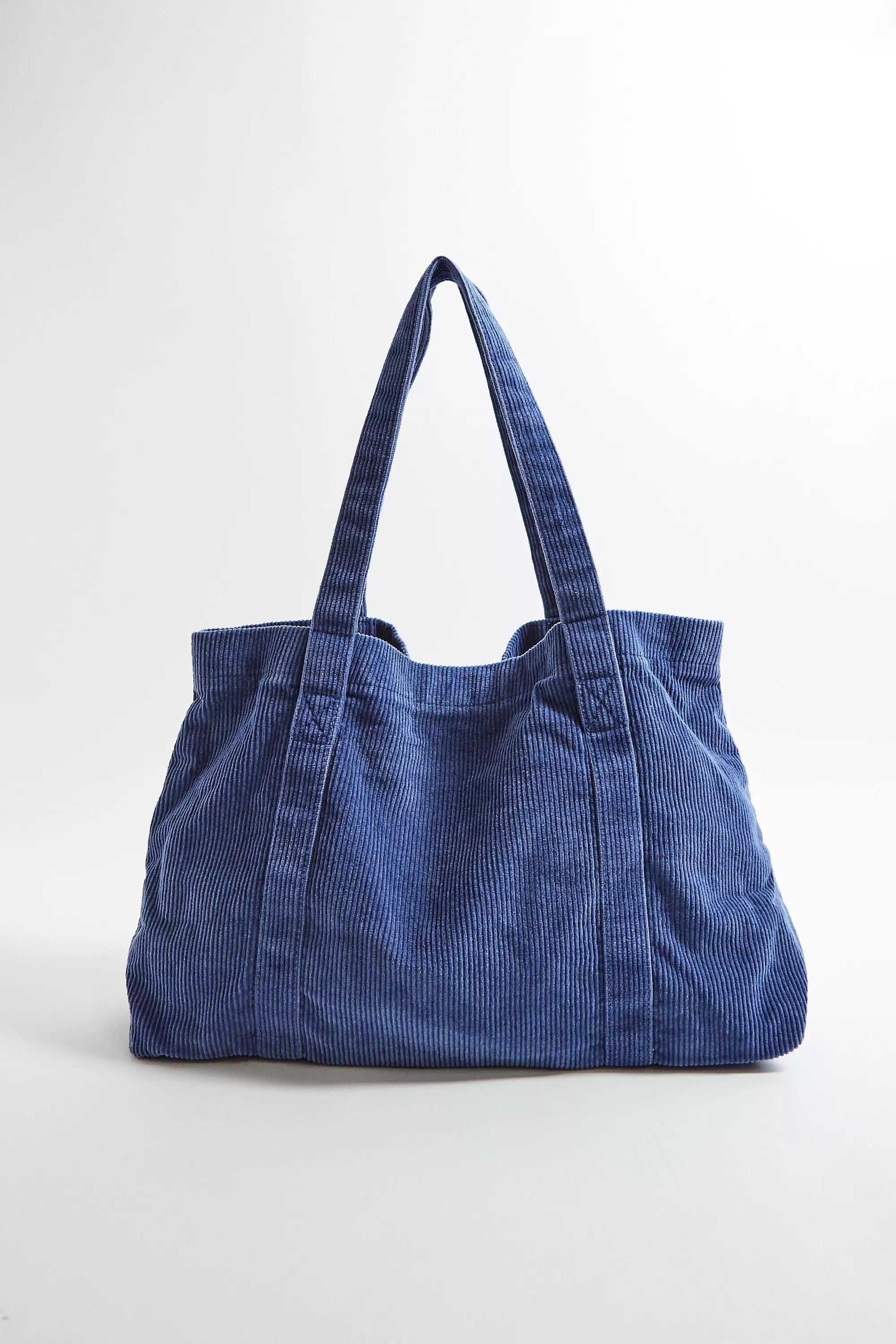 Blue Bdg Corduroy Tote Bag, BLUE, large image number 3