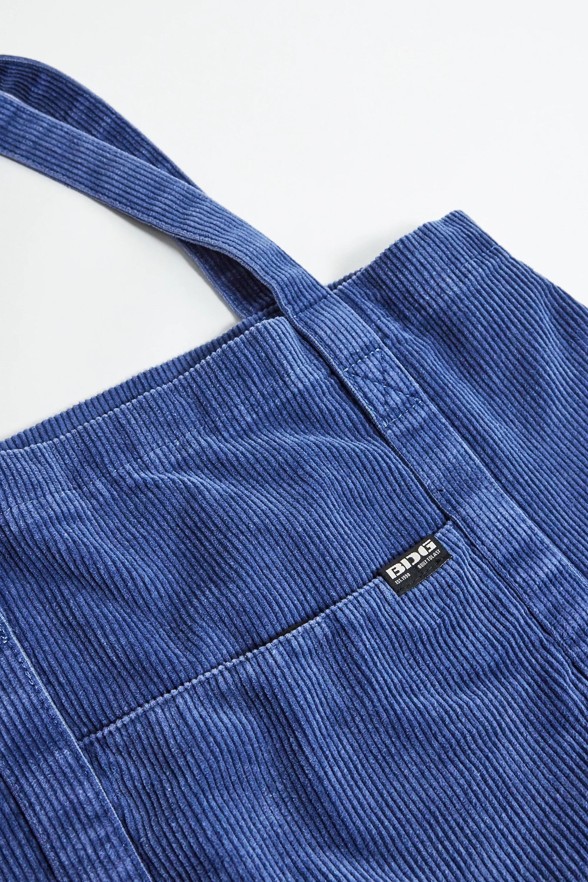 Blue Bdg Corduroy Tote Bag, BLUE, large image number 4