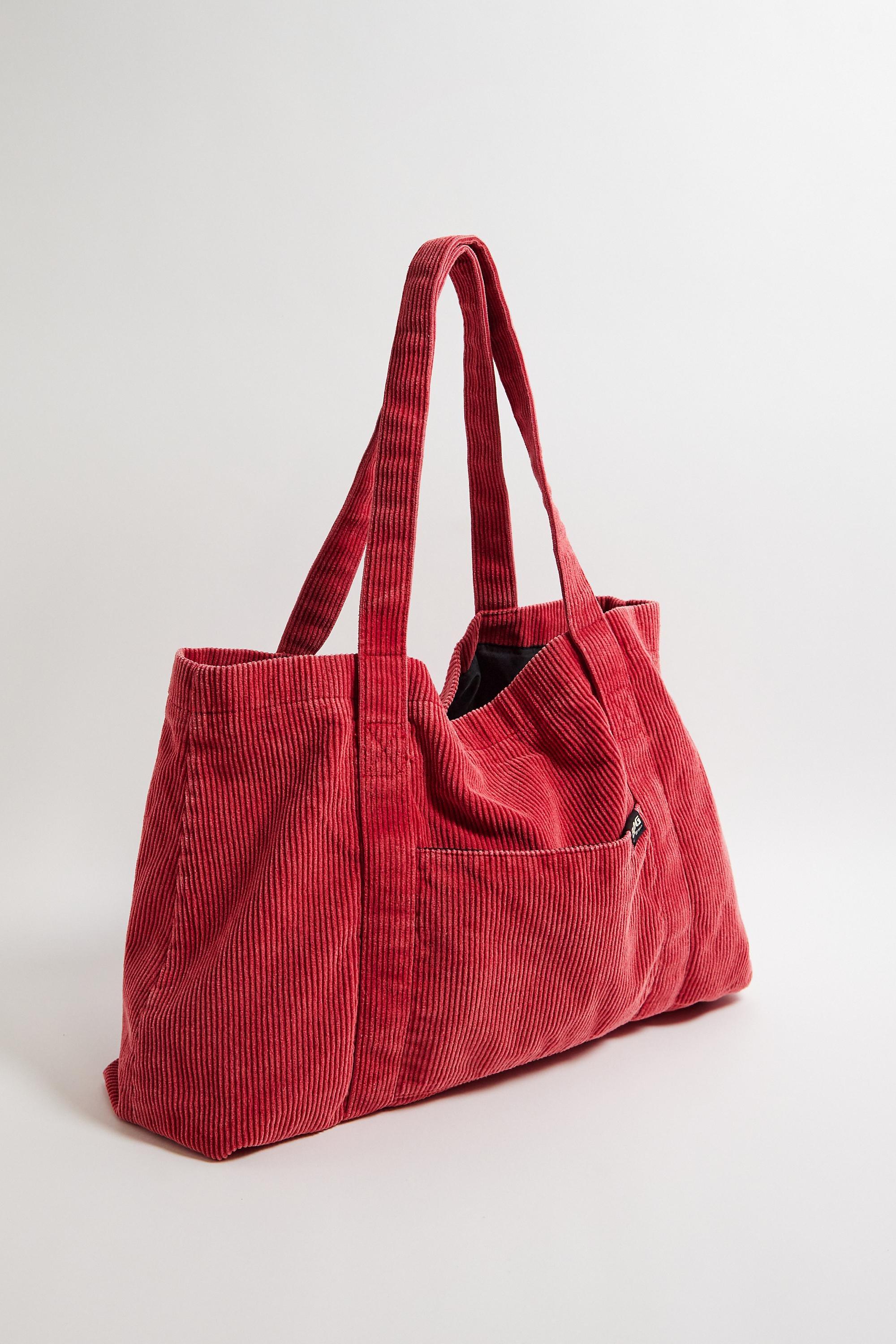 Red Bdg Corduroy Tote Bag, RED, large image number 4