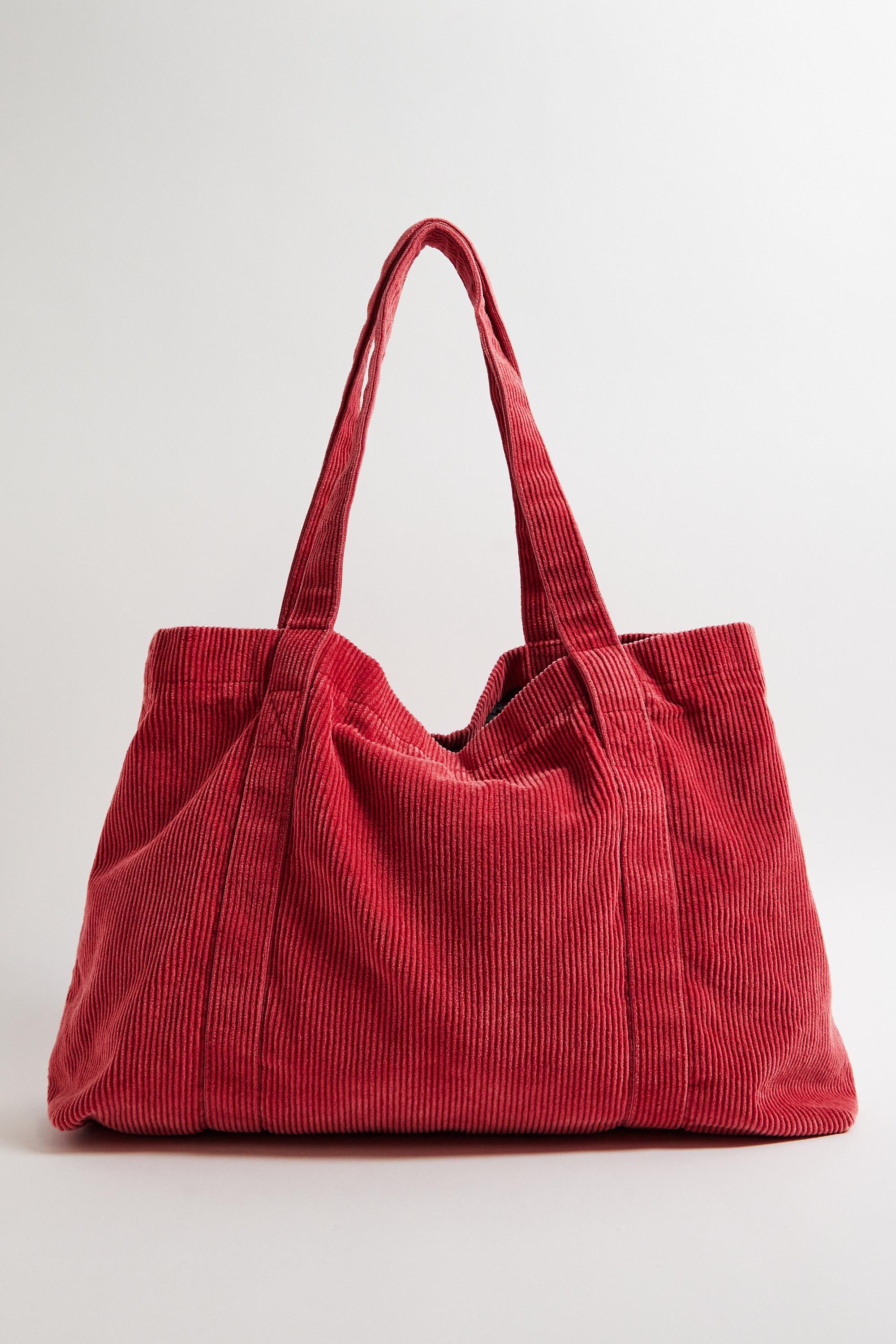 Red Bdg Corduroy Tote Bag, RED, large image number 5
