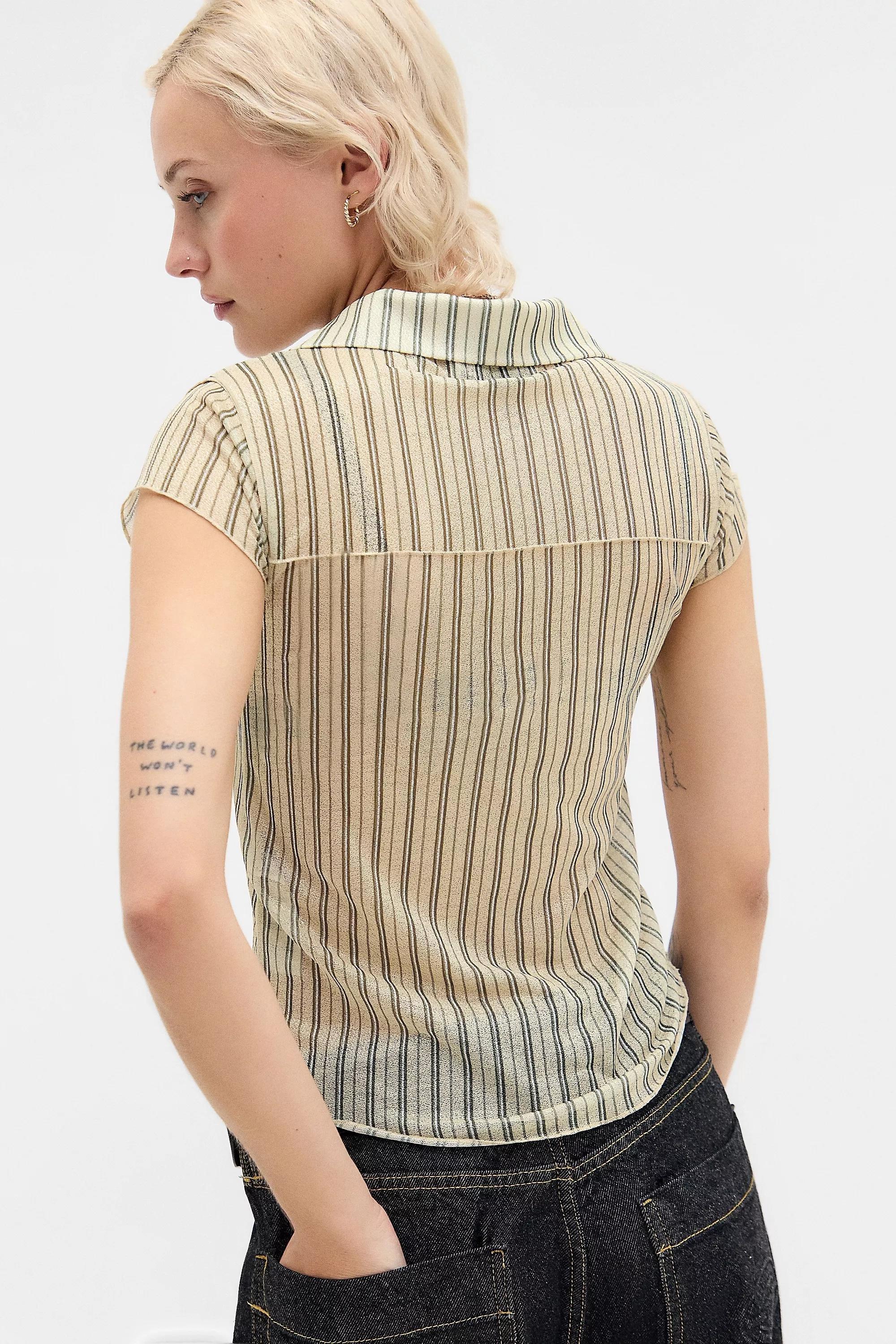 Beige UO Milo Shirt, YEL, large image number 3