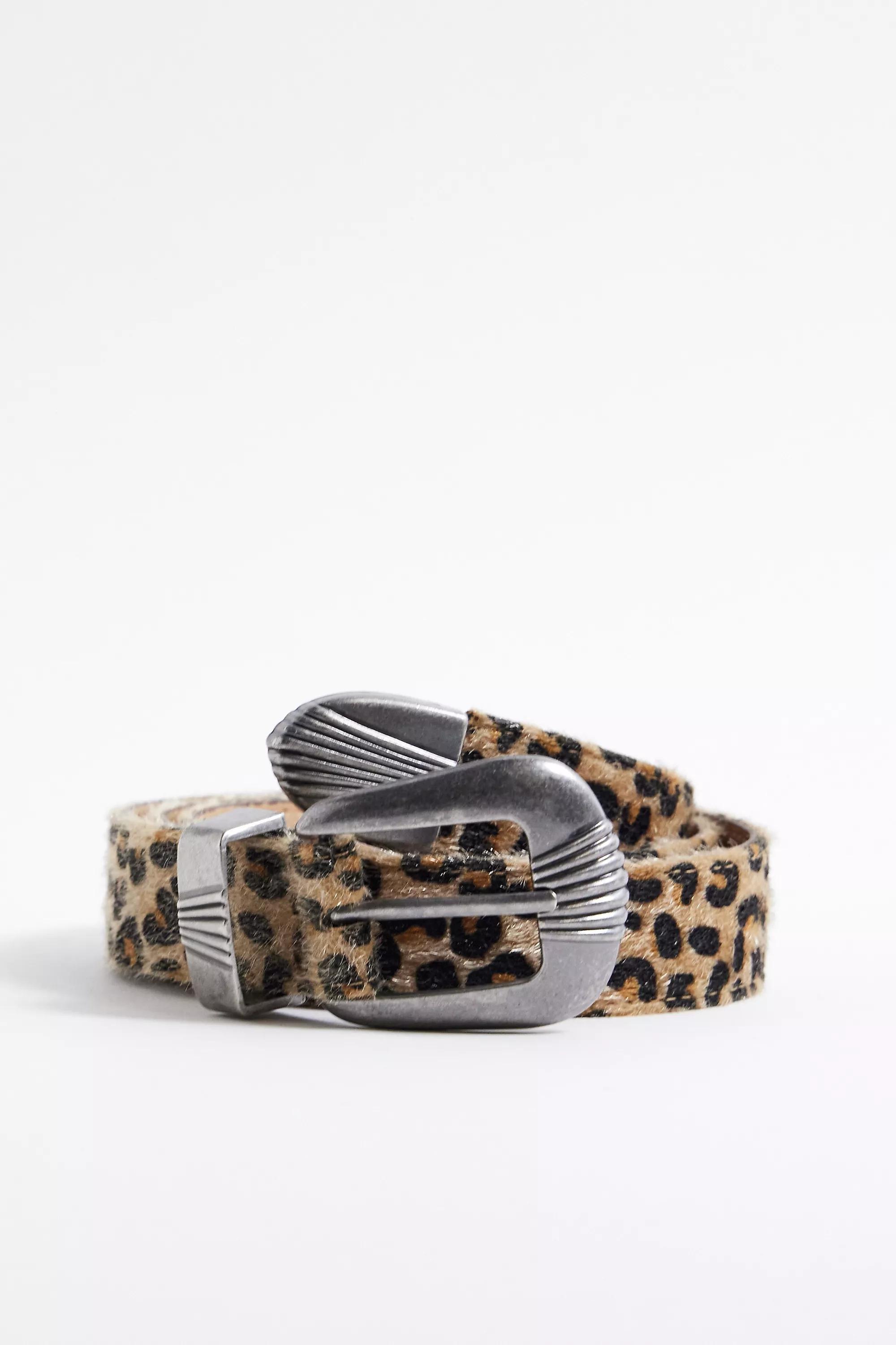 Multicolour Leopard Print Buckle Belt, , large image number 0
