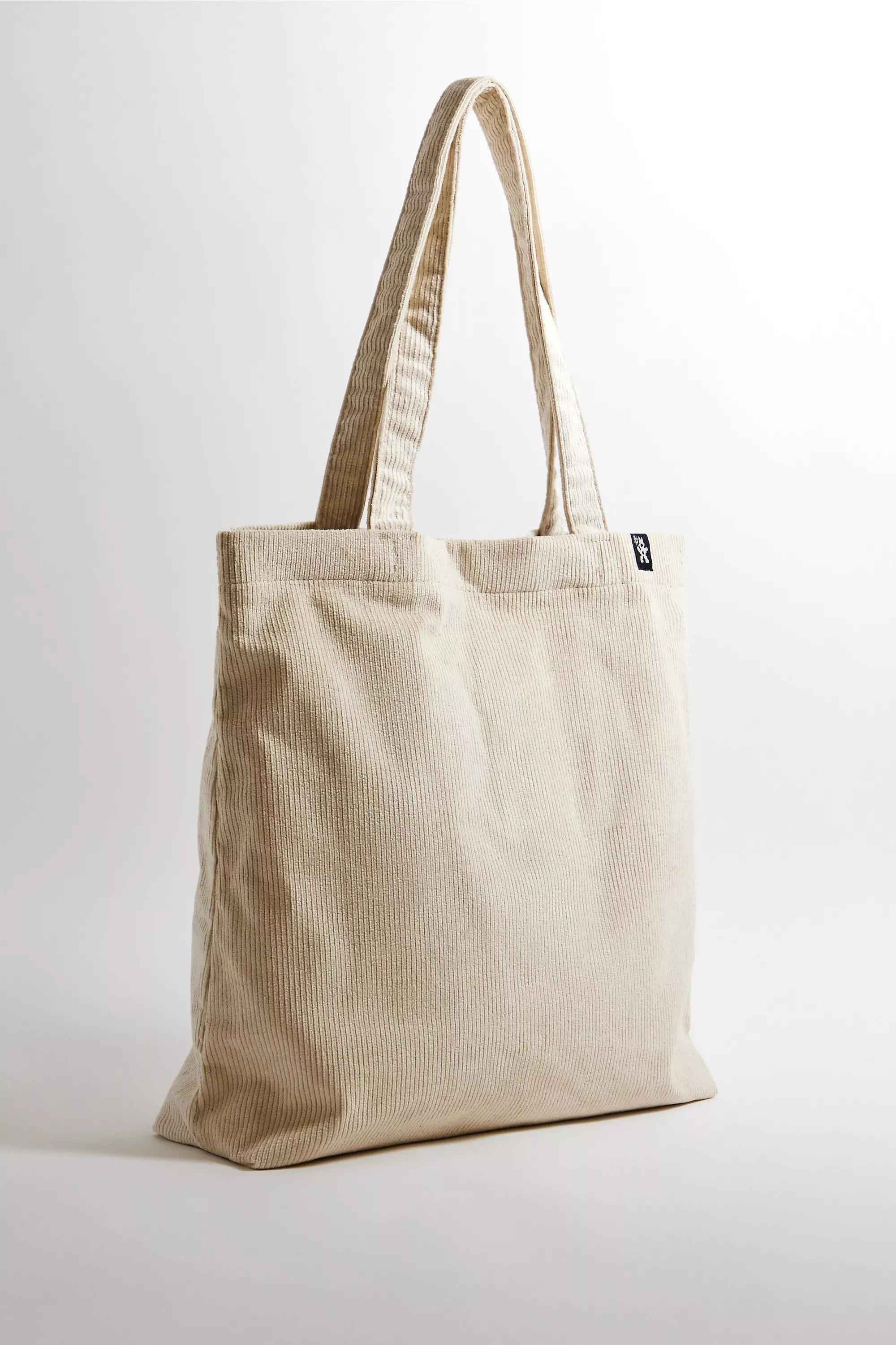 Beige Ayker Ecru Corduroy Tote Bag, IVRY, large image number 3