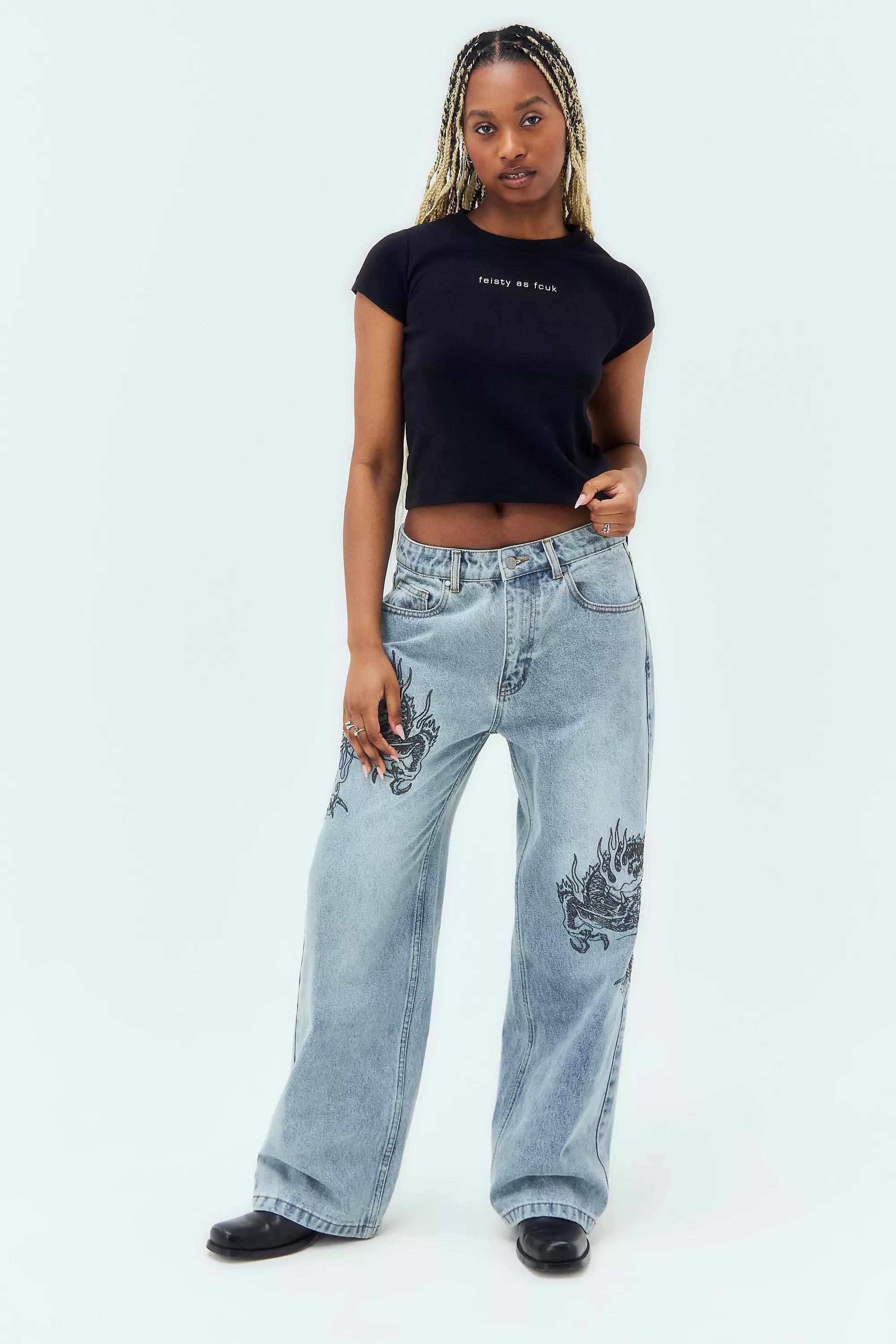 Denim L Ed Hardy Oversized Jeans, , large image number 2