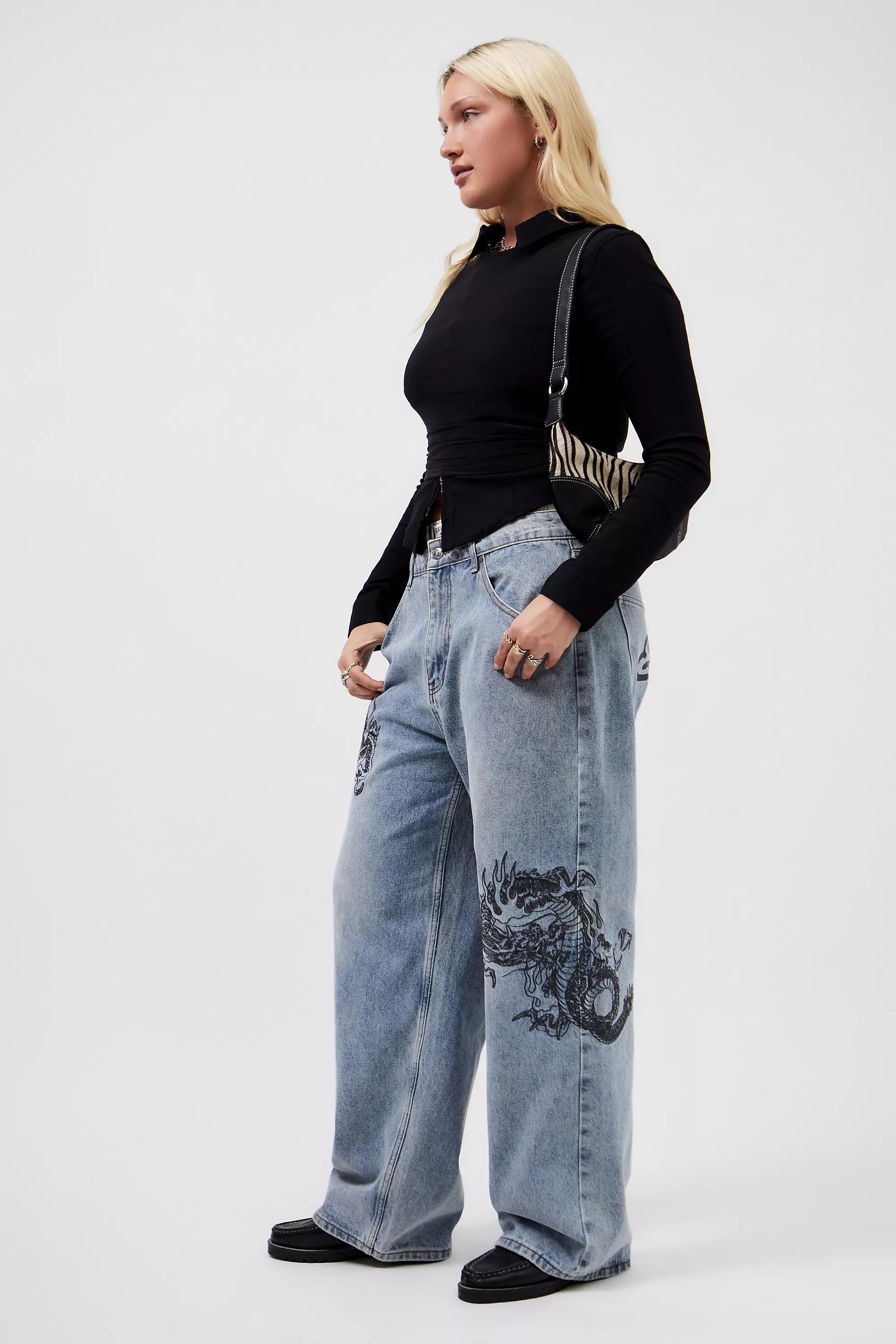 Denim L Ed Hardy Oversized Jeans, , large image number 4