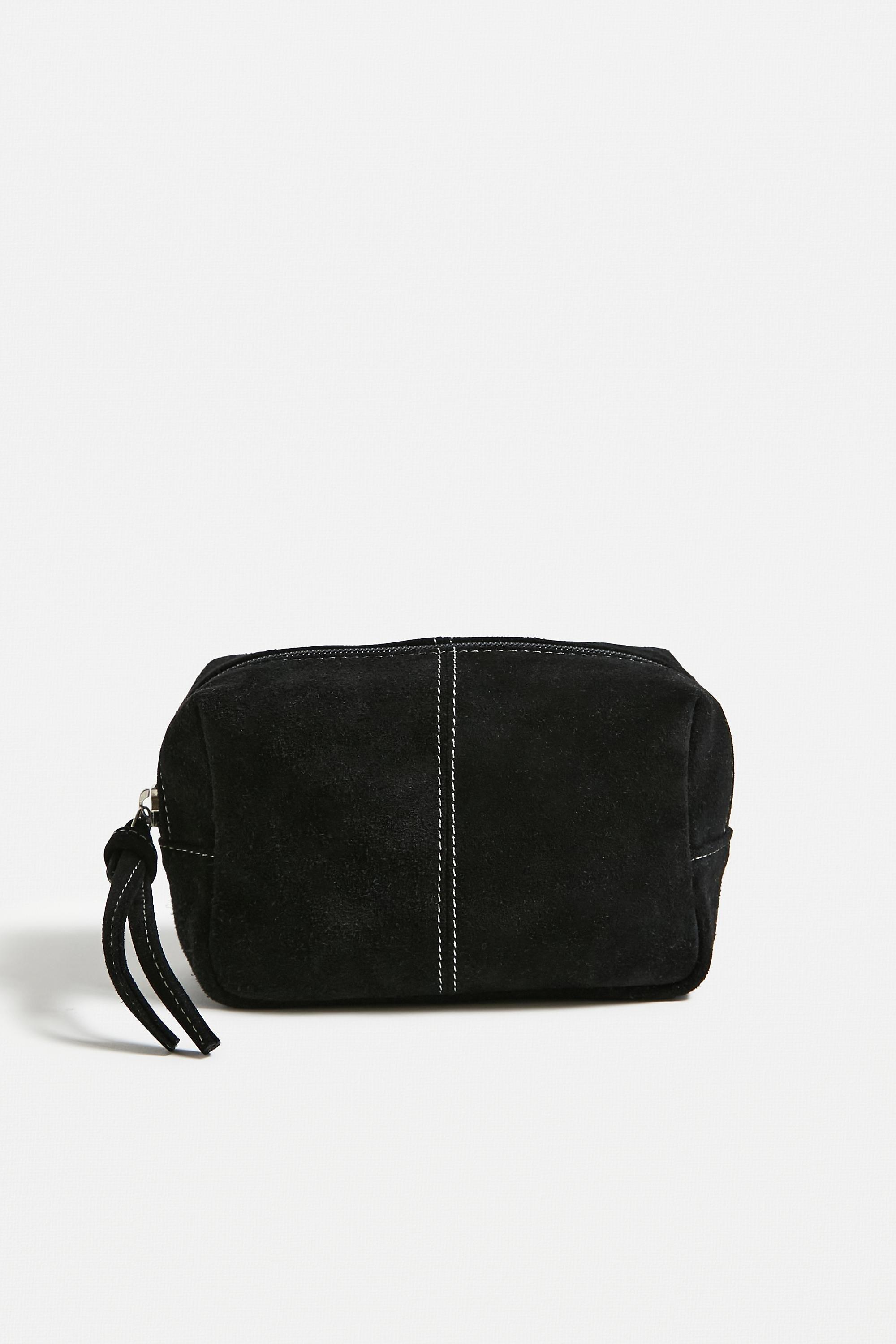 Black Uo Suede Makeup Bag, BLK, large image number 0