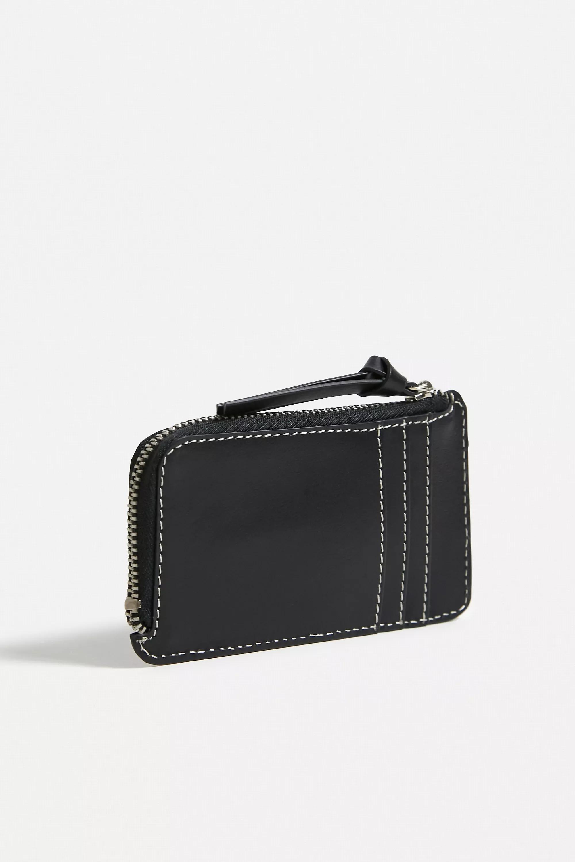 Black Buff Leather Cardholder, BLK, large image number 2