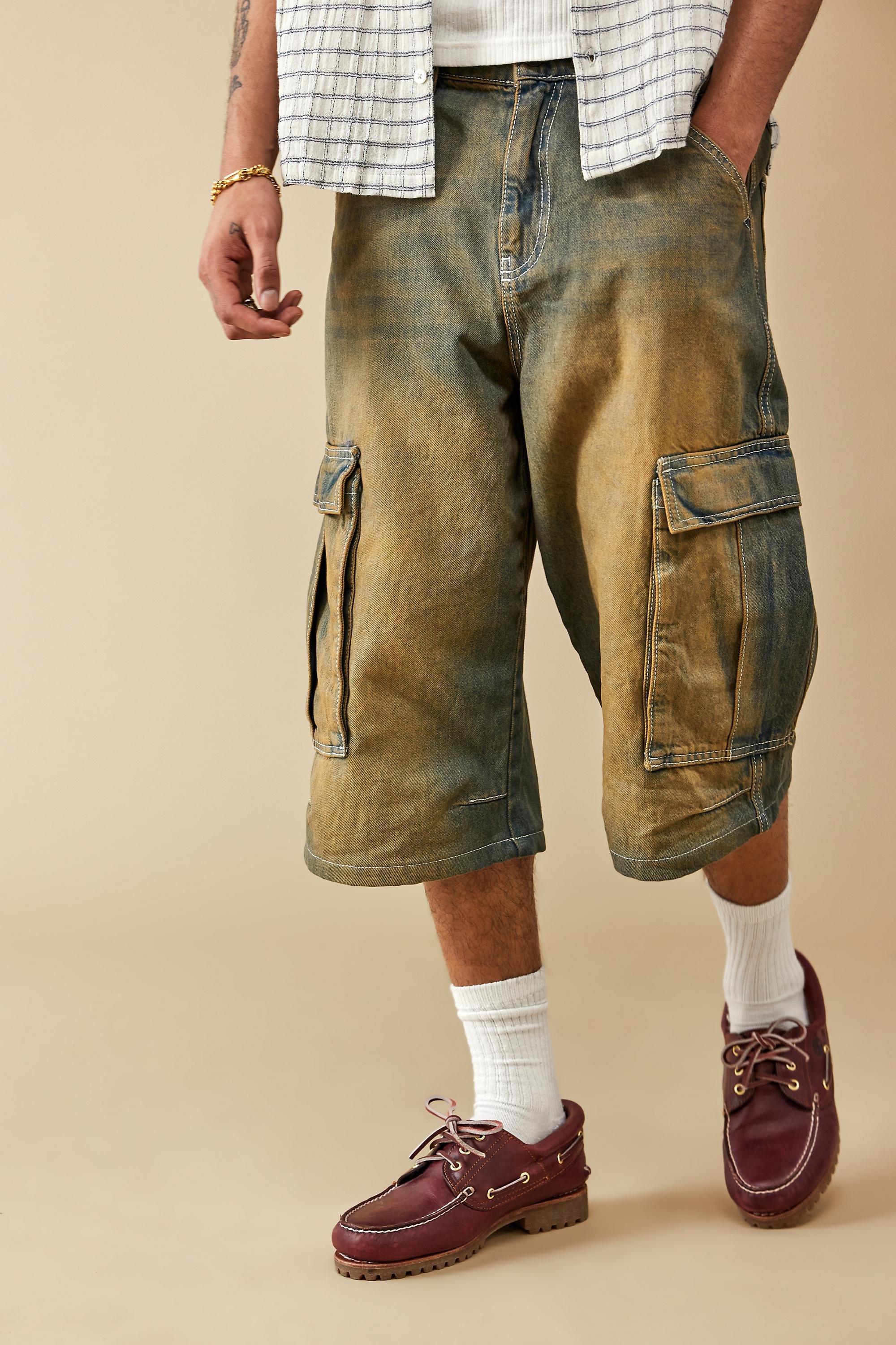 Blue Bdg Washed Cargo Shorts, , large image number 0