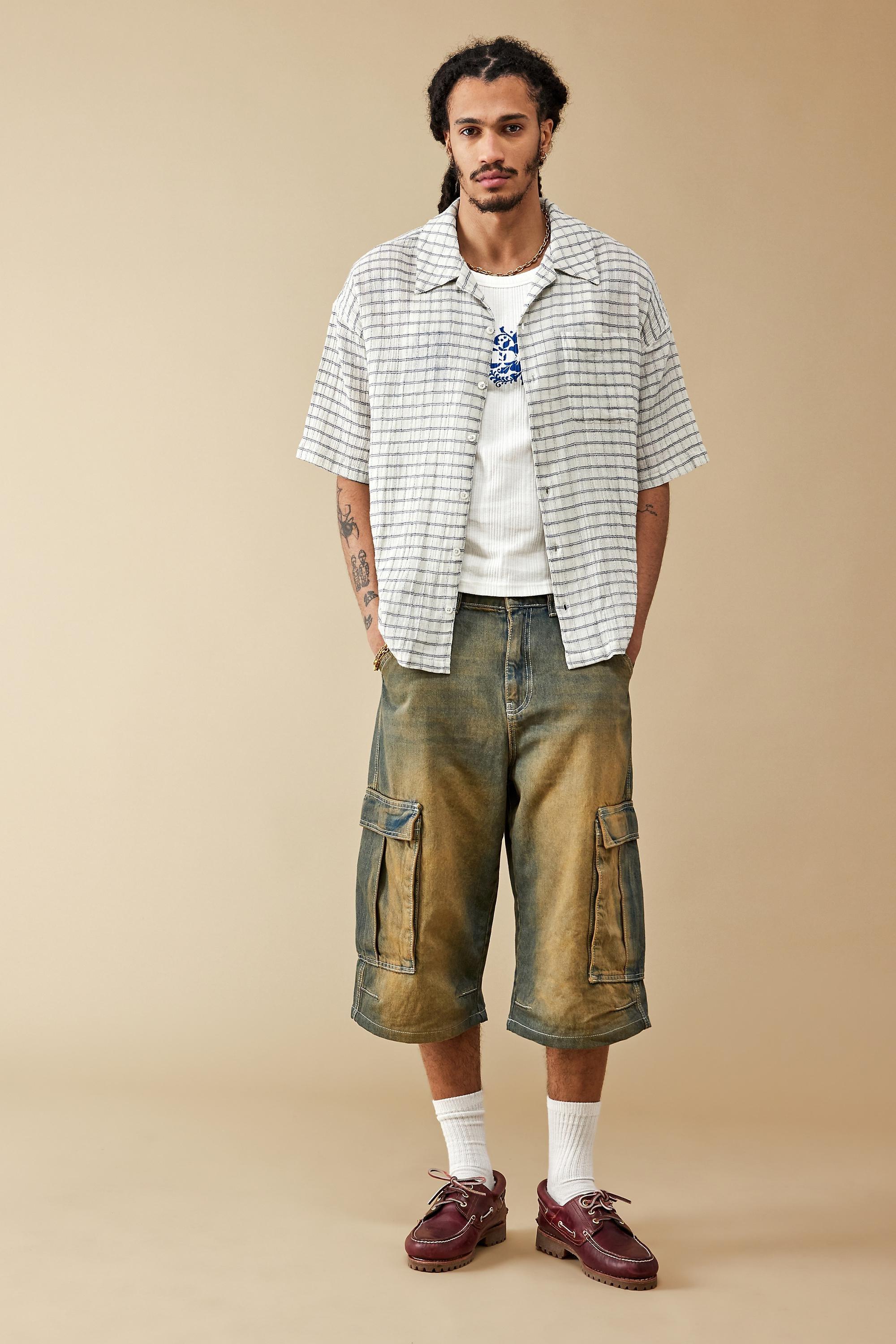 Blue Bdg Washed Cargo Shorts, , large image number 1