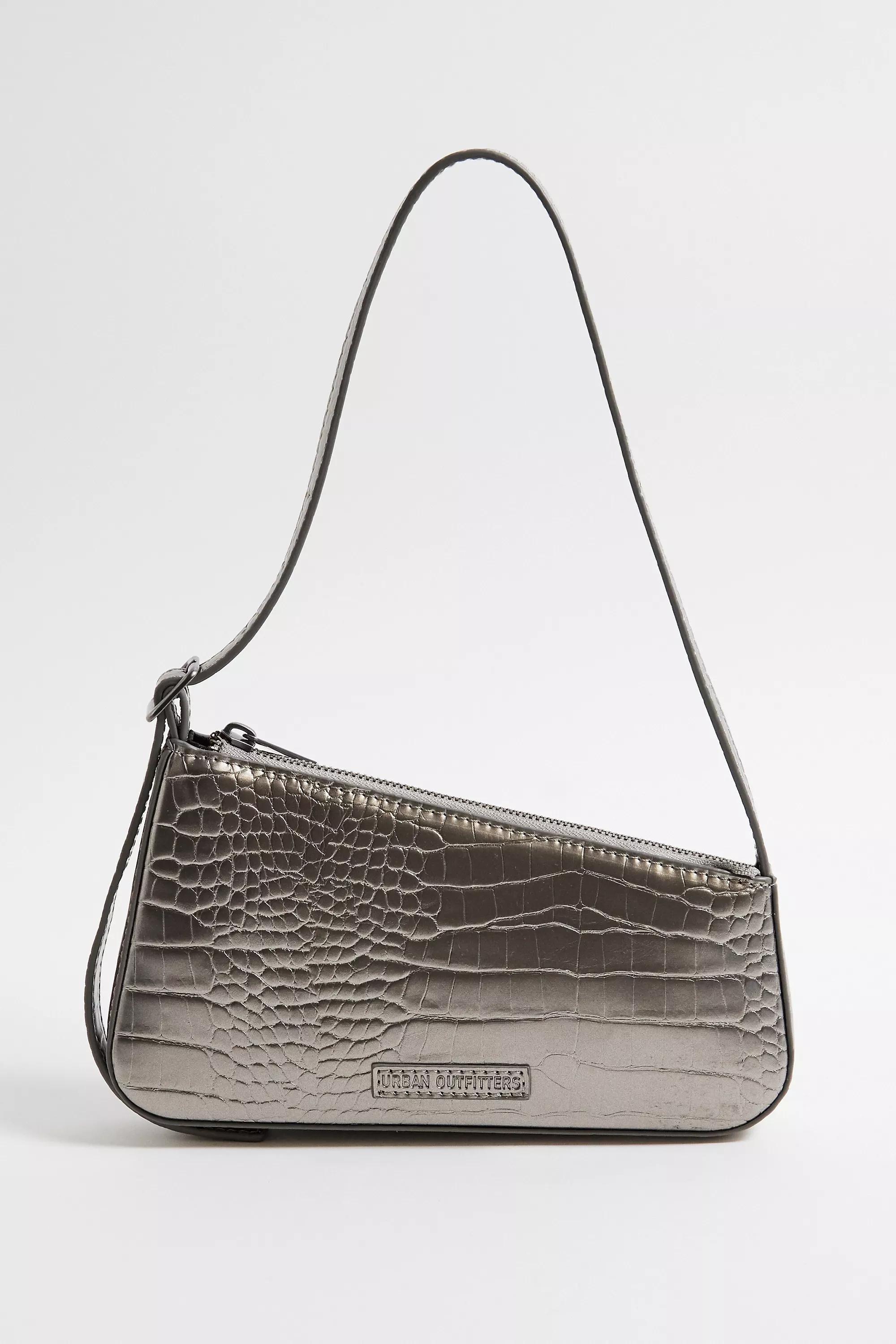 Grey Uo Mimi Faux Croc Shoulder Bag, GREY, large image number 1