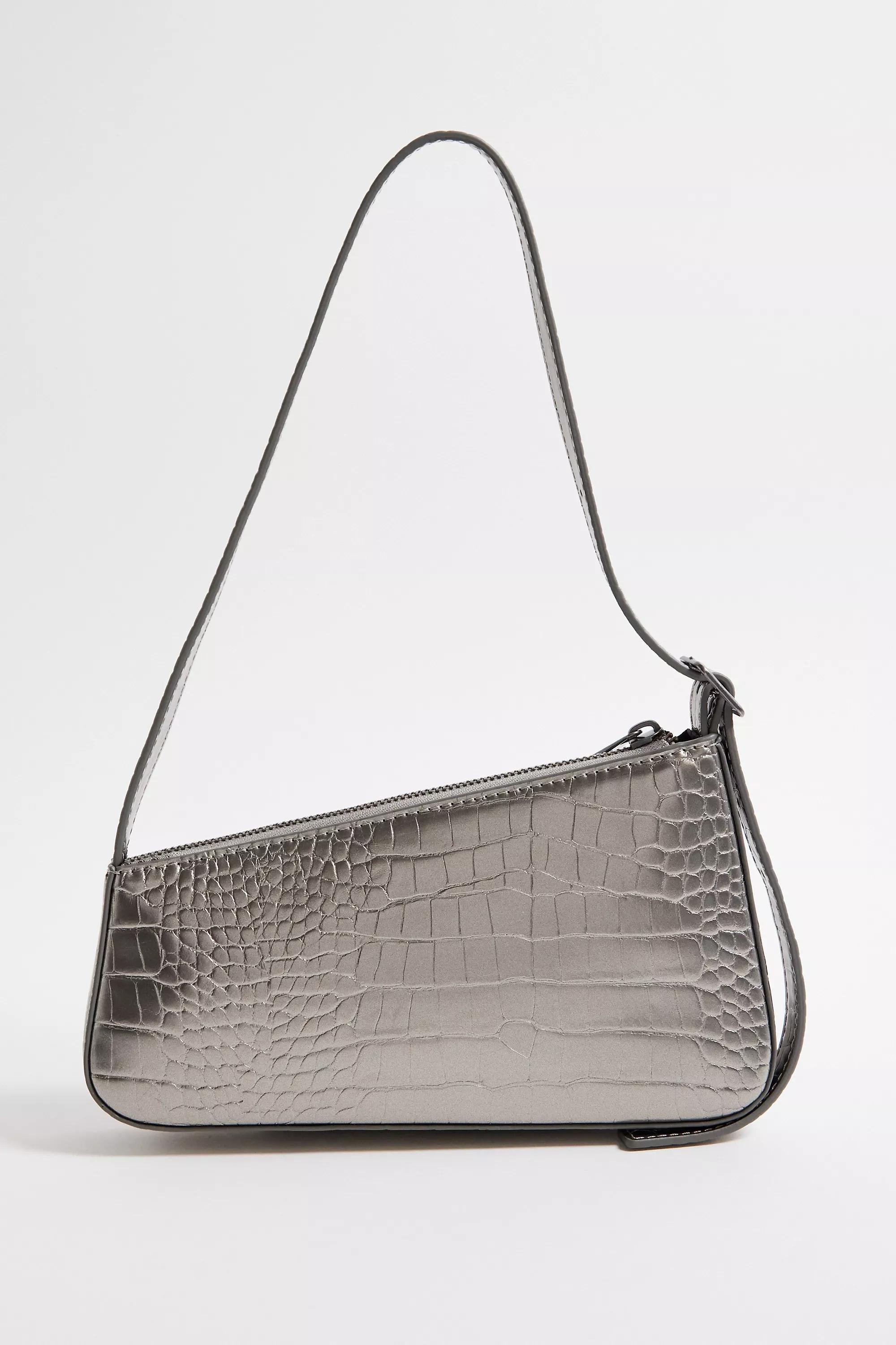 Grey Uo Mimi Faux Croc Shoulder Bag, GREY, large image number 5