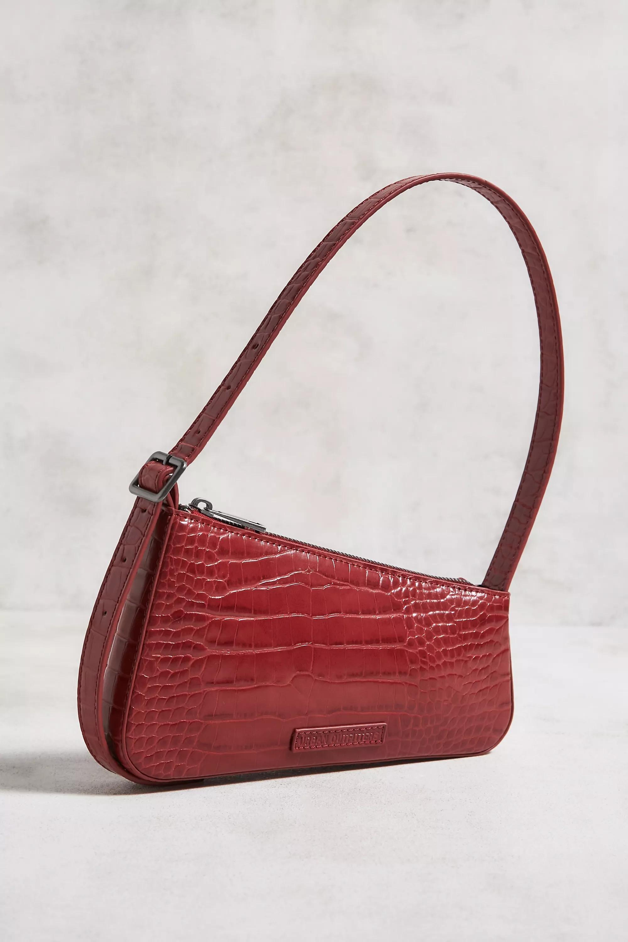 Red Uo Hailey Faux Croc Shoulder Bag, RED, large image number 1