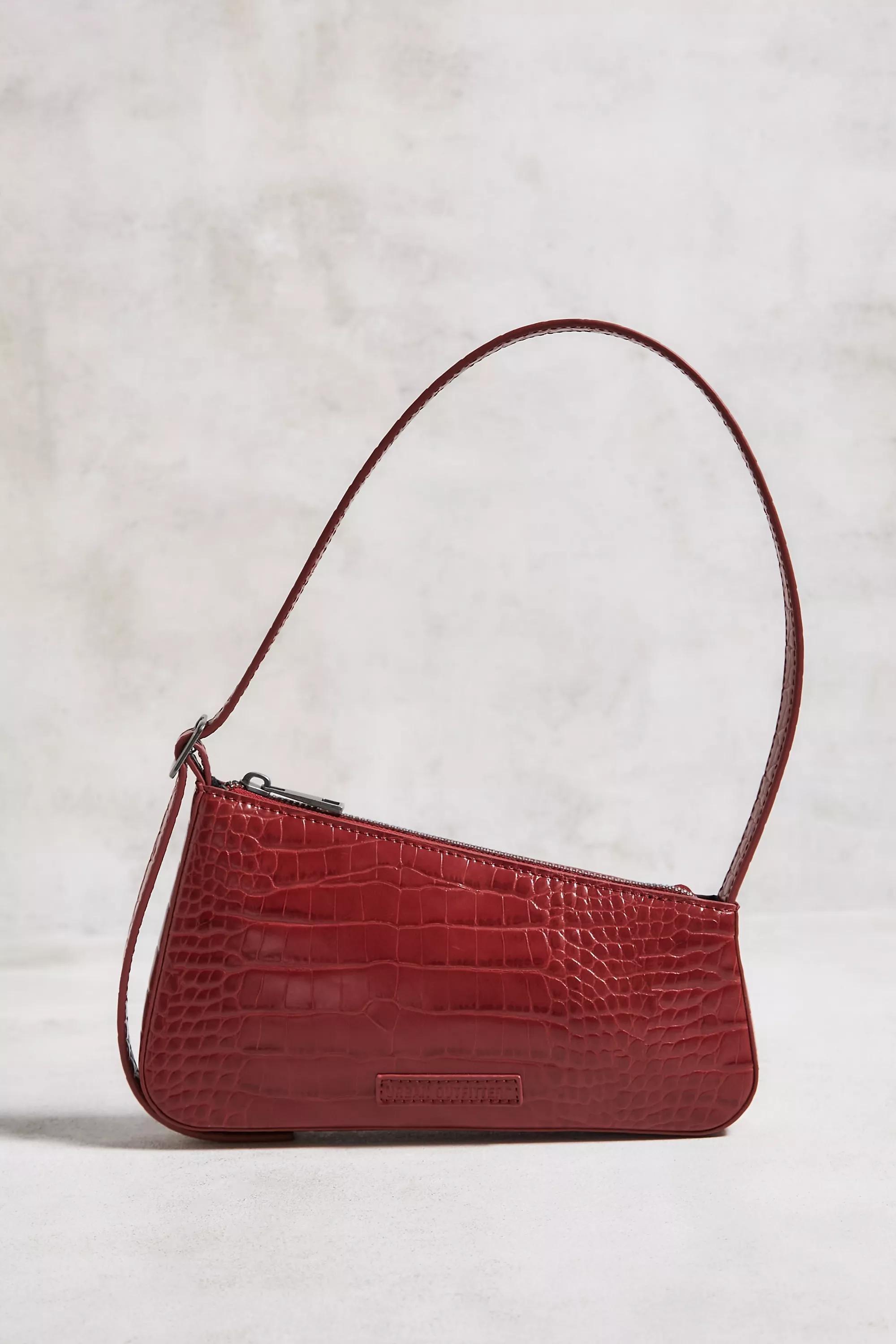 Red Uo Hailey Faux Croc Shoulder Bag, RED, large image number 4