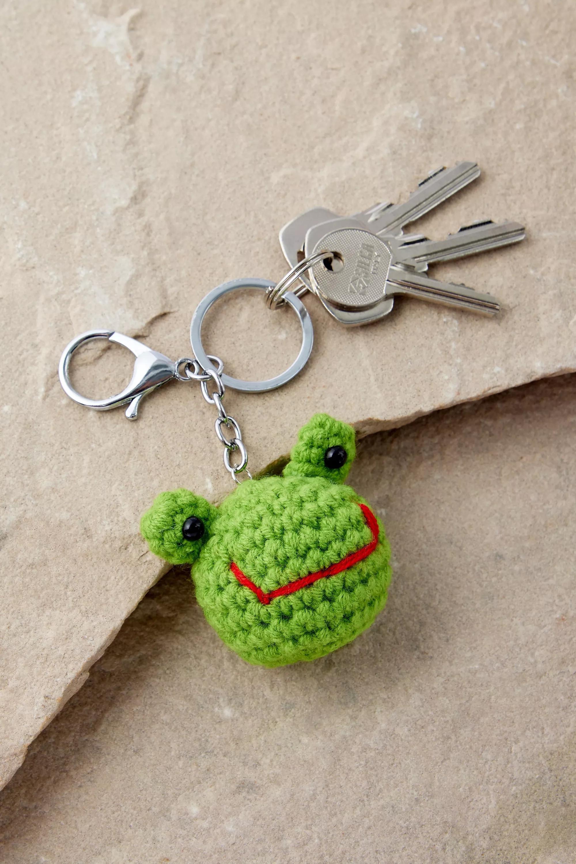 Green Frog Knitted Keyring, GRN, large image number 0