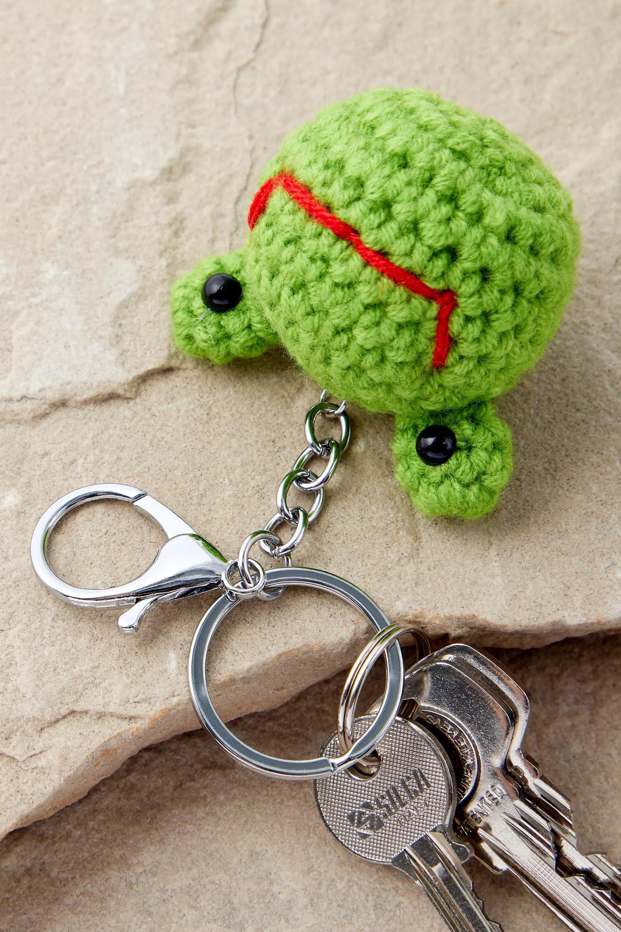 Green Frog Knitted Keyring, GRN, large image number 2