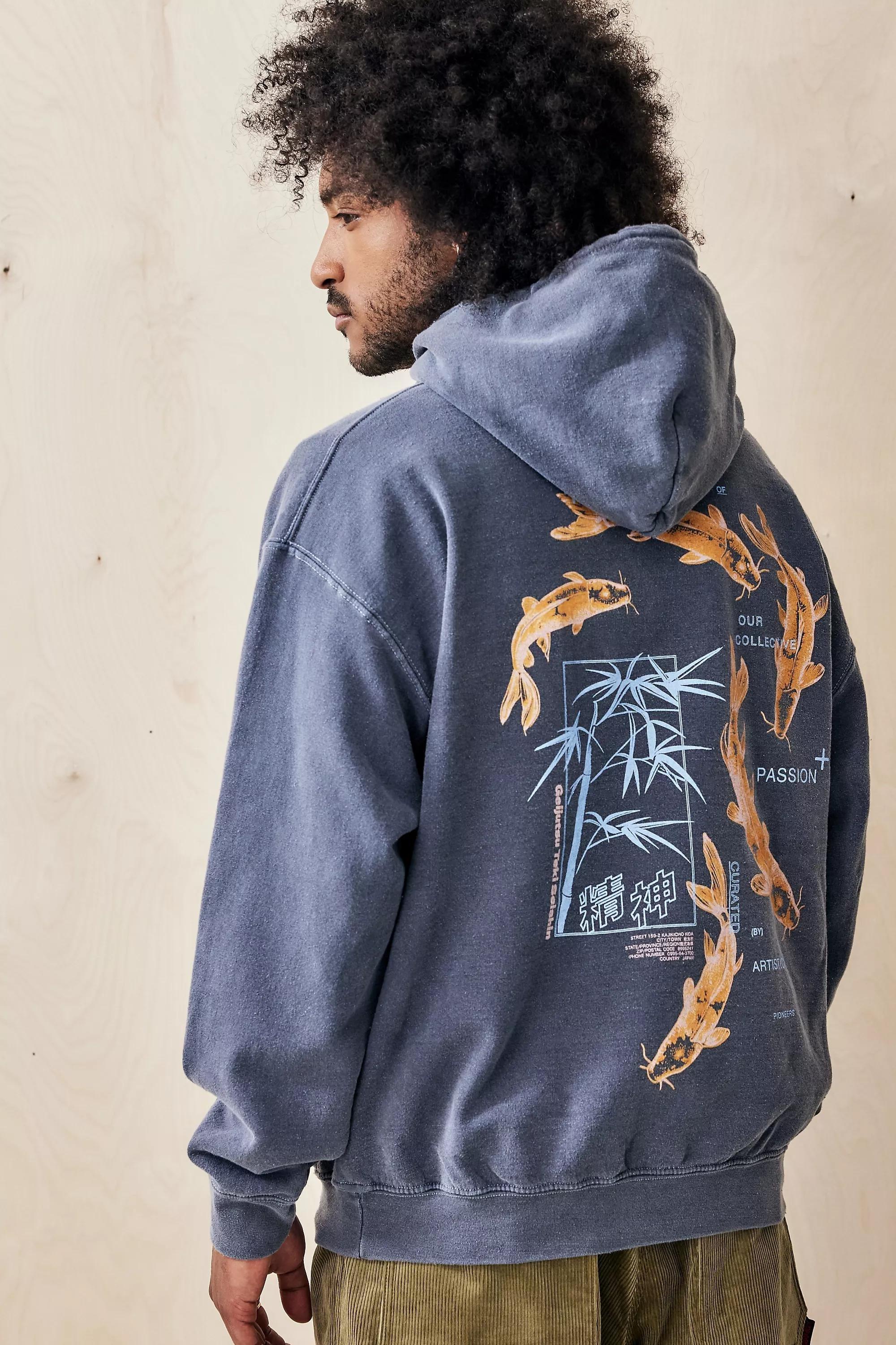 Blue Uo Koi Fish Hoodie, , large image number 0
