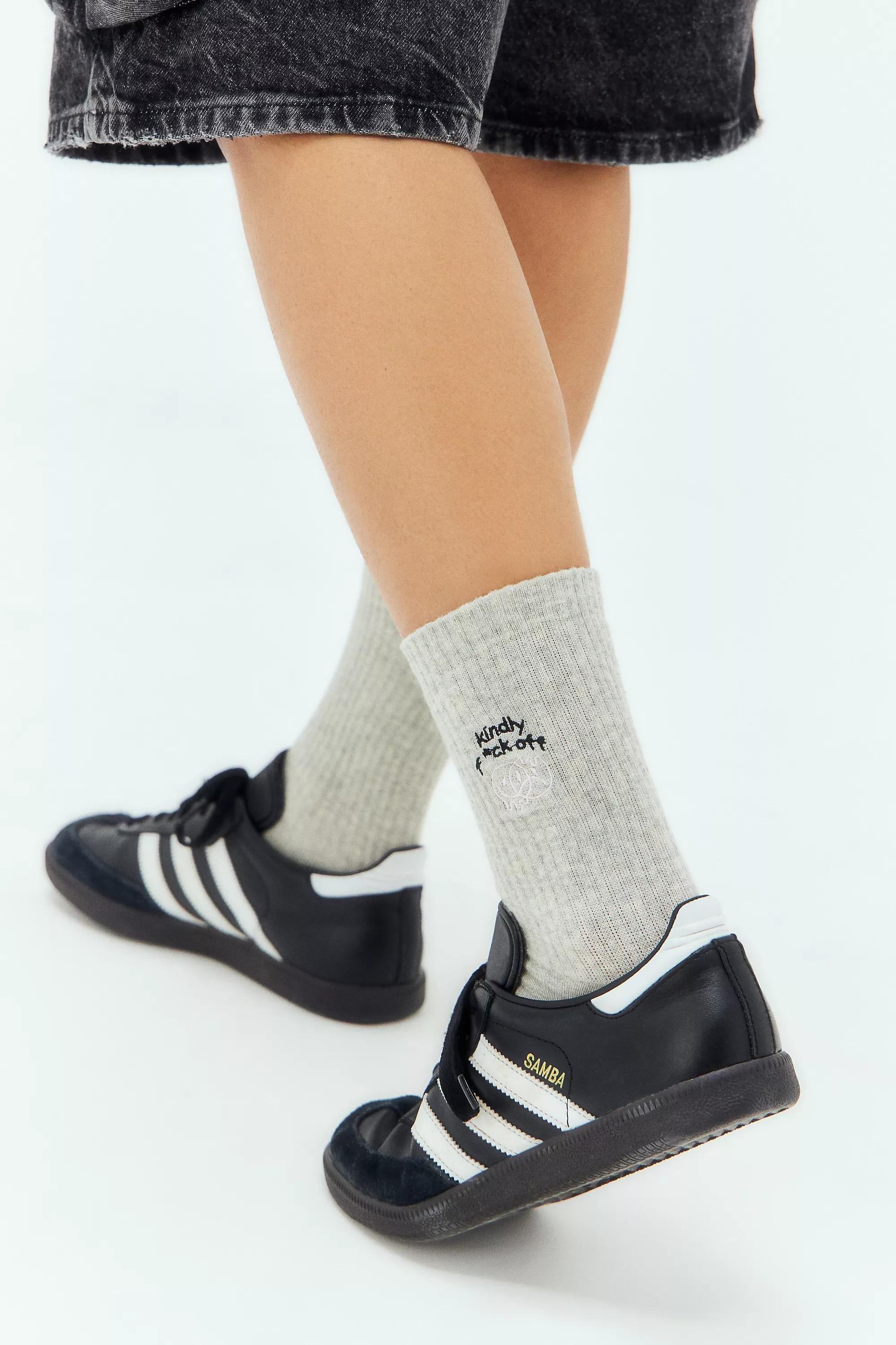 GREY Out From Under Kindly F*ck Off Socks, GREY, large image number 0
