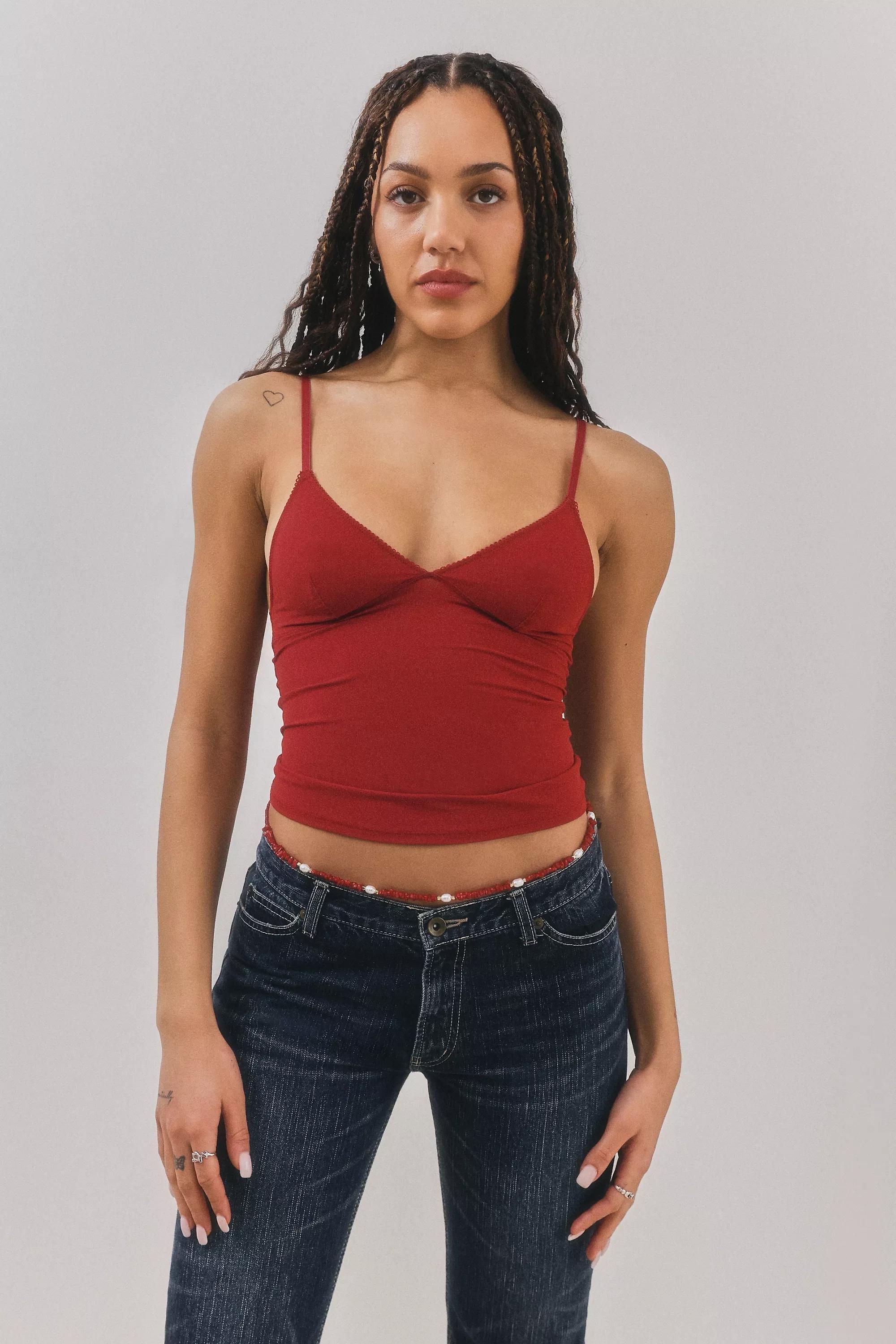 Red Silence + Noise Shell & Faux Pearl Belly Chain, RED, large image number 2
