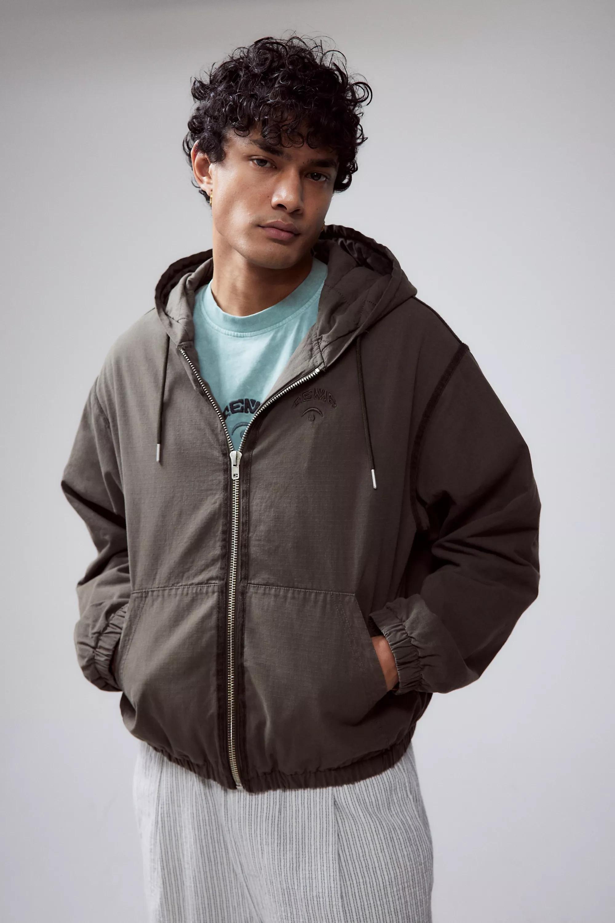 Brown Temp Surf Co Uo Exclusive Hooded Jacket, , large image number 0
