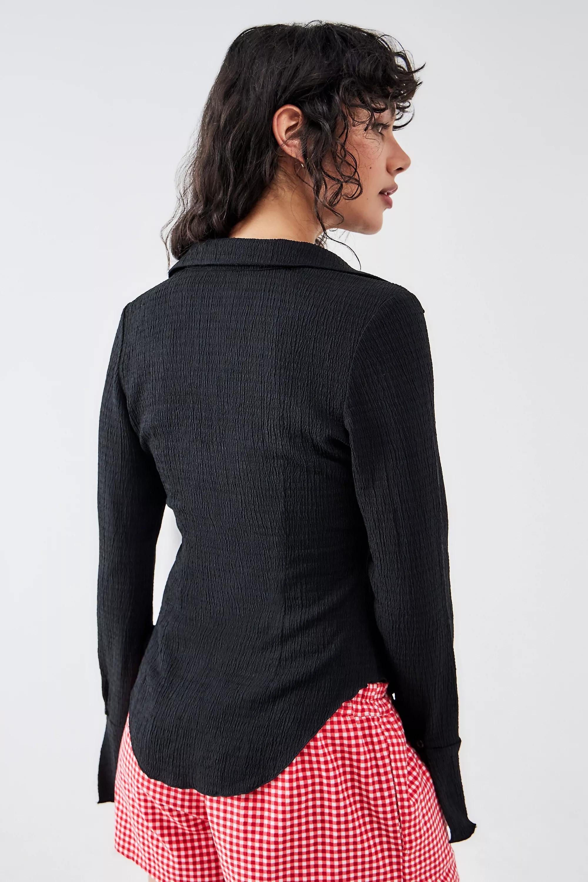 Black Kimchi Blue Your Roommates Textured Shirt, , large image number 3