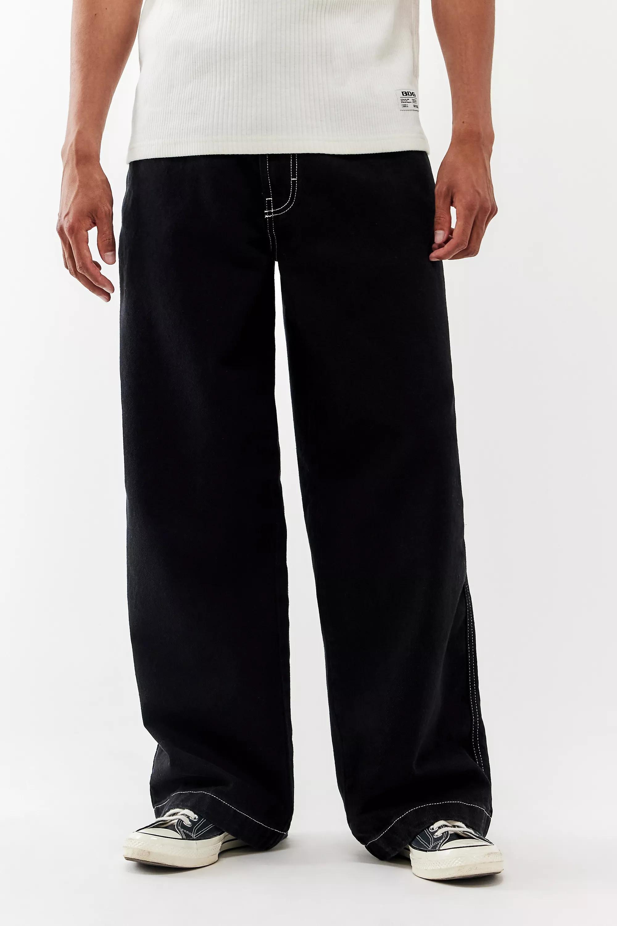 Black Bdg Contrast Stitched Jeans, , large image number 0