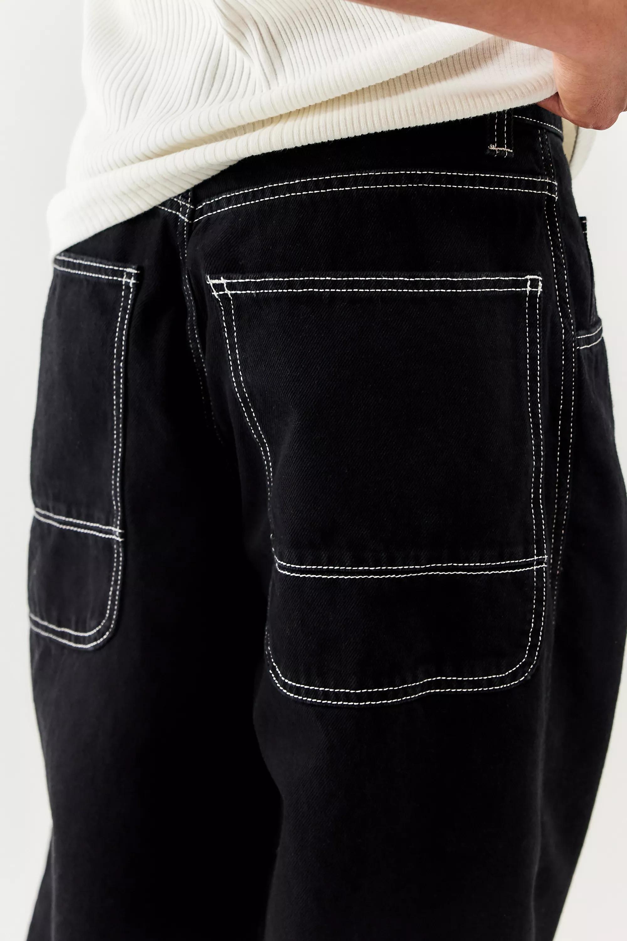 Black Bdg Contrast Stitched Jeans, , large image number 3