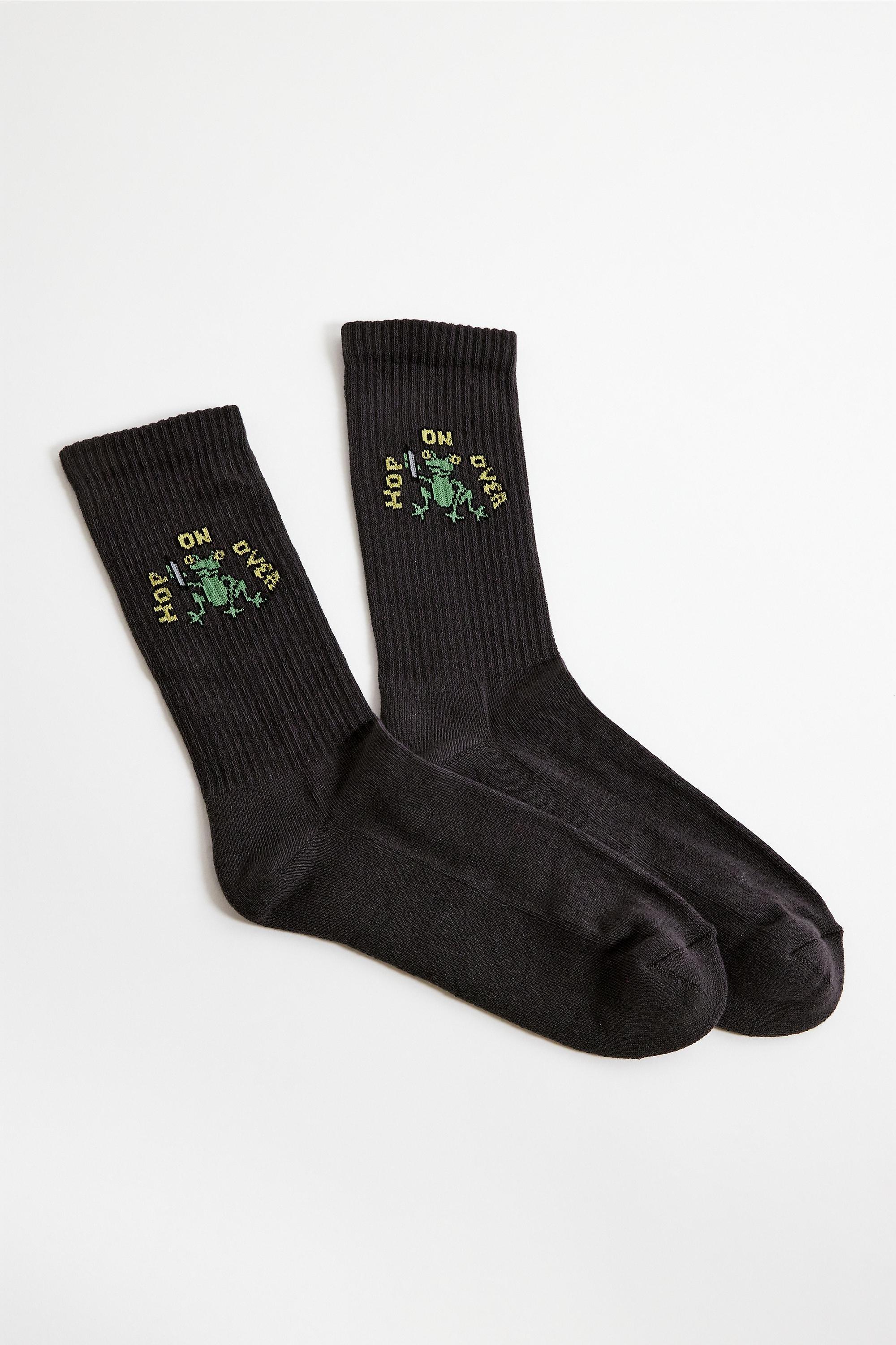 BLK UO Hop On Over Socks, BLK, large image number 0