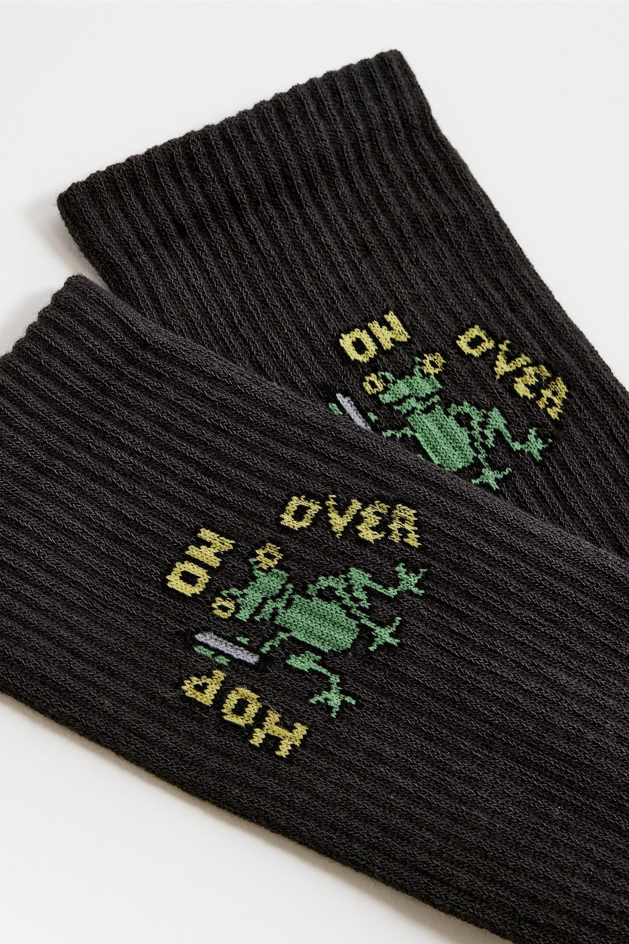 BLK UO Hop On Over Socks, BLK, large image number 1