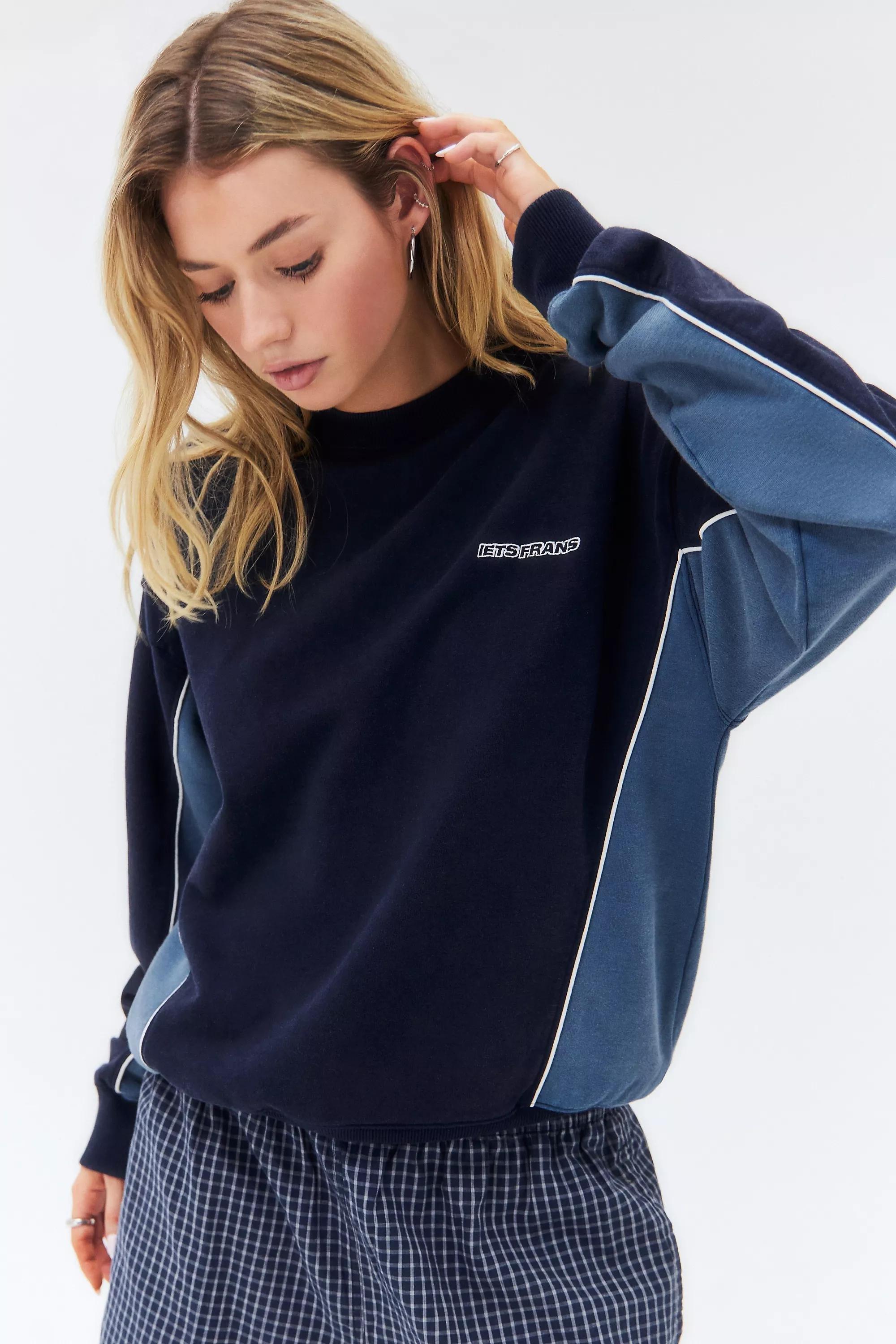 Navy Iets Frans... Piped Sweatshirt, , large image number 0