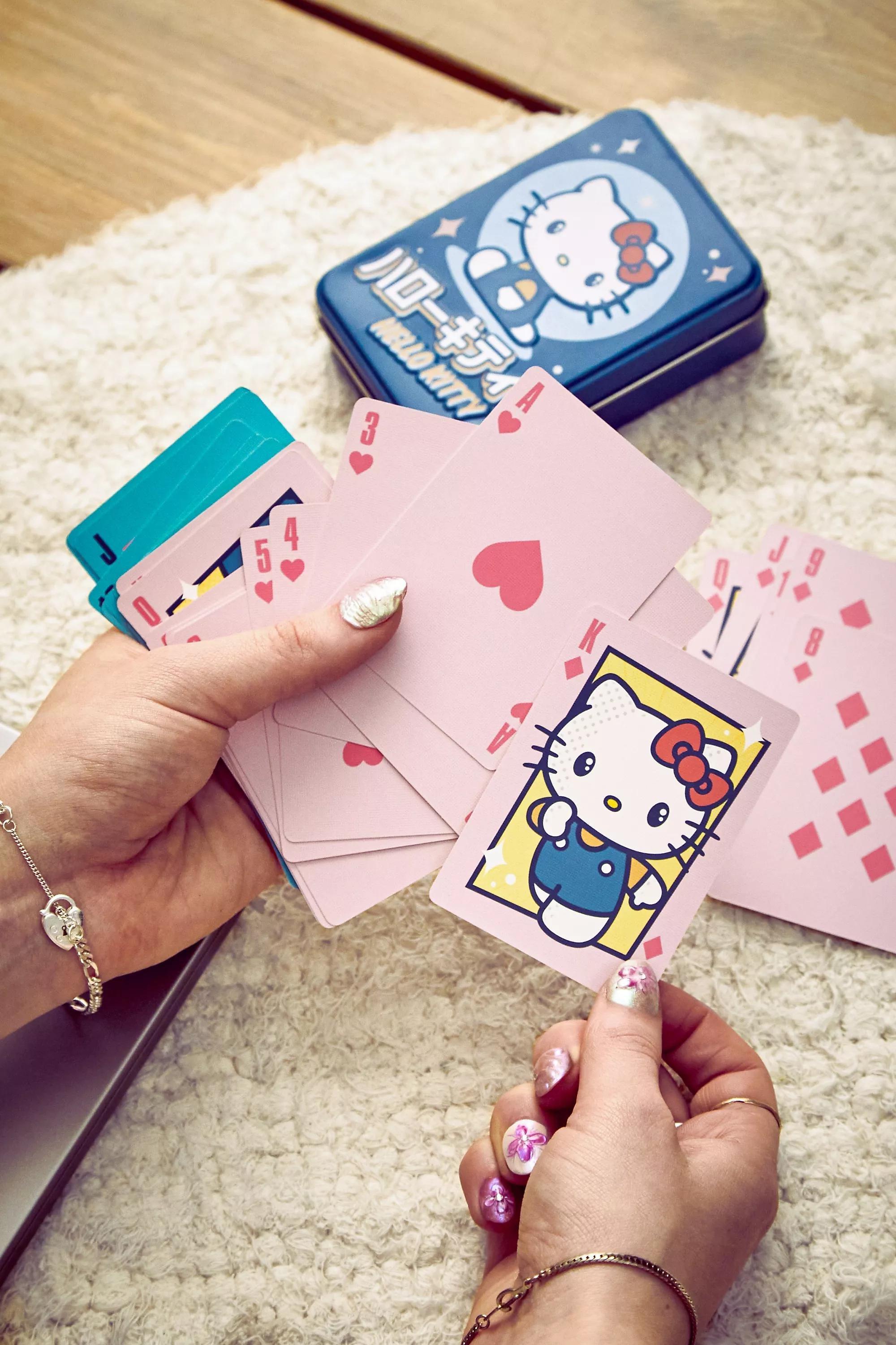 Blue Hello Kitty Playing Cards, BLUE, large image number 0