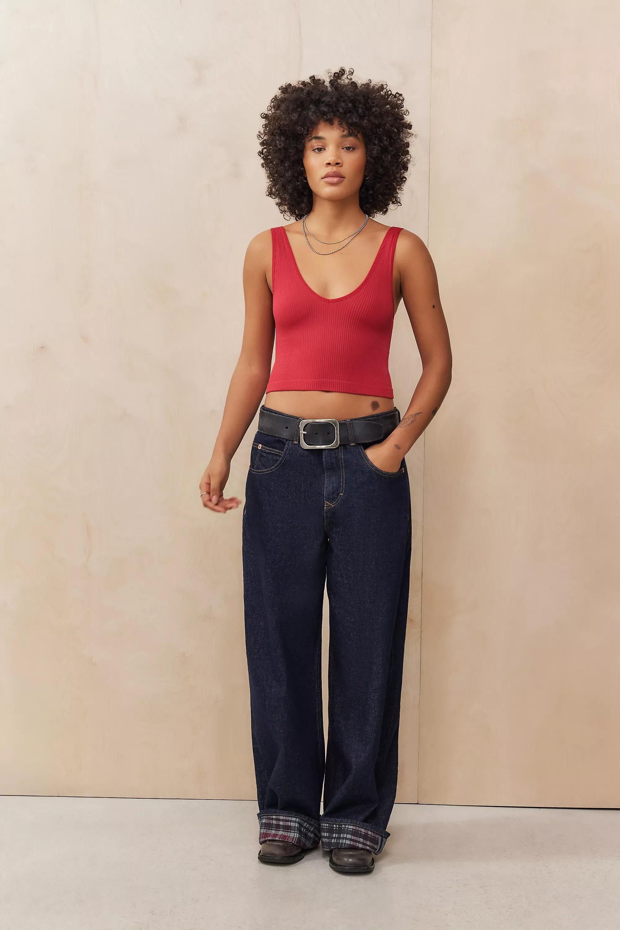 Red Out From Under Easy V-Neck Cami, RED, medium