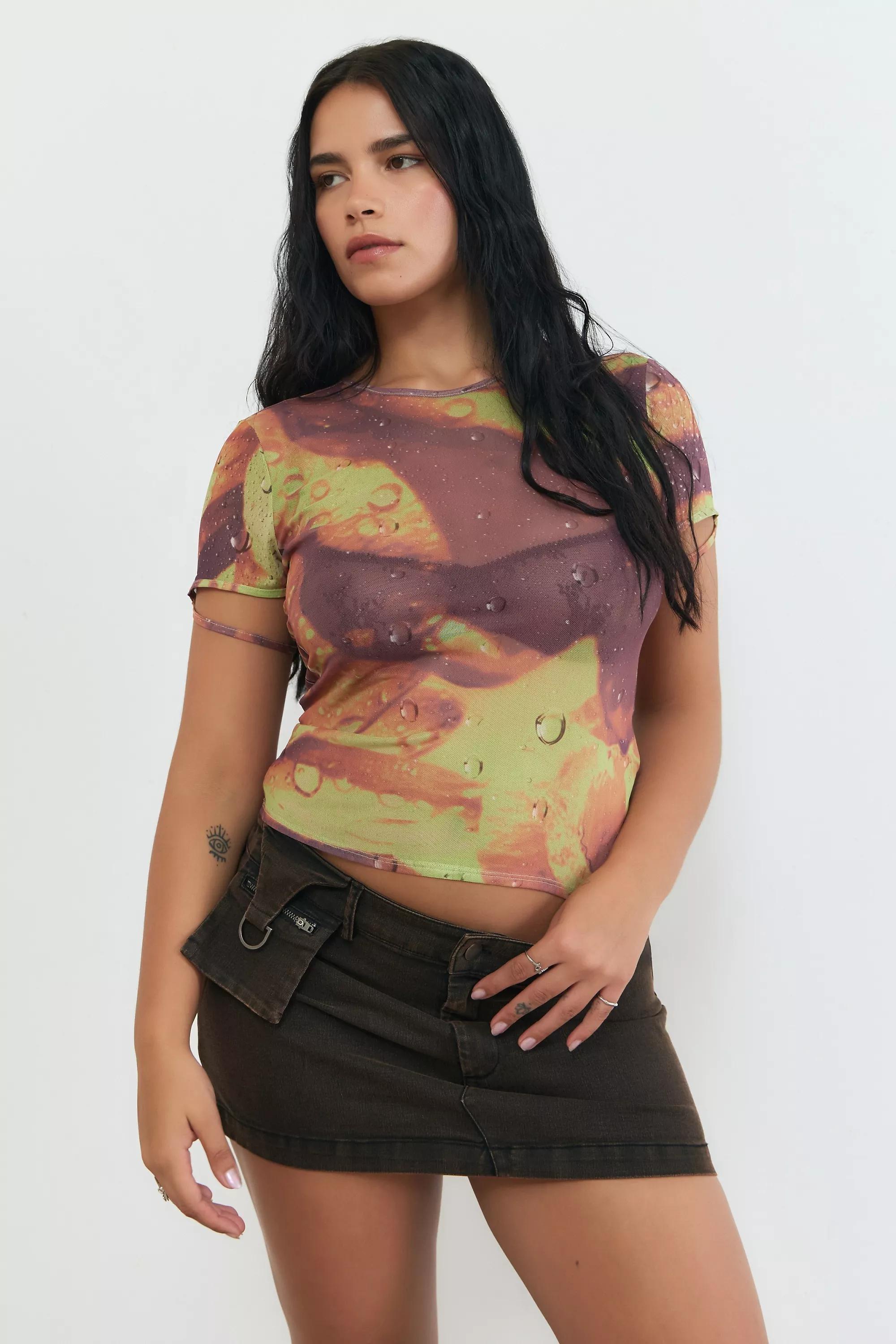 Brown Cargo Mini Skirt, , large image number 0