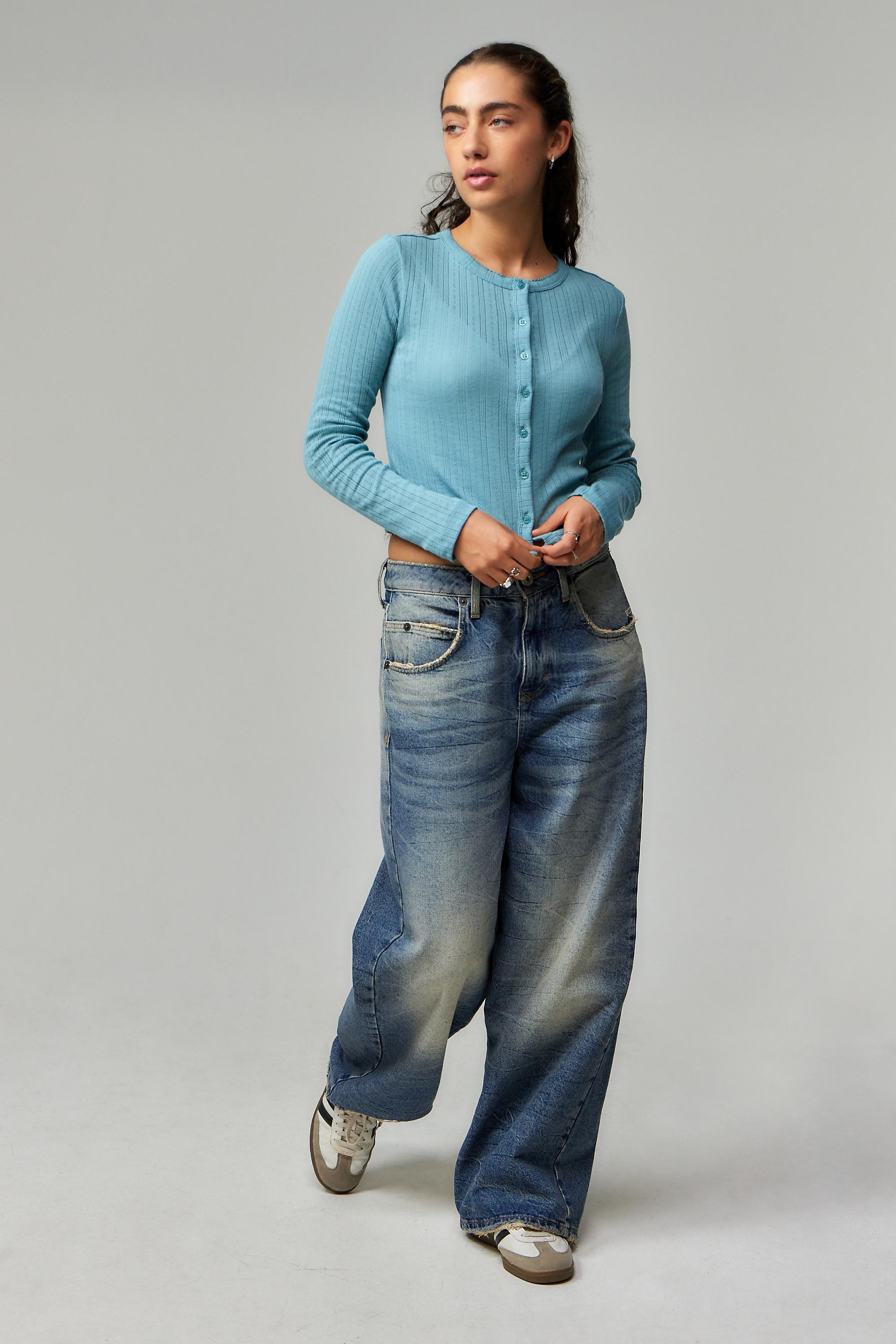 Blue Kimchi Blue Love Pointelle Cardigan, , large image number 0