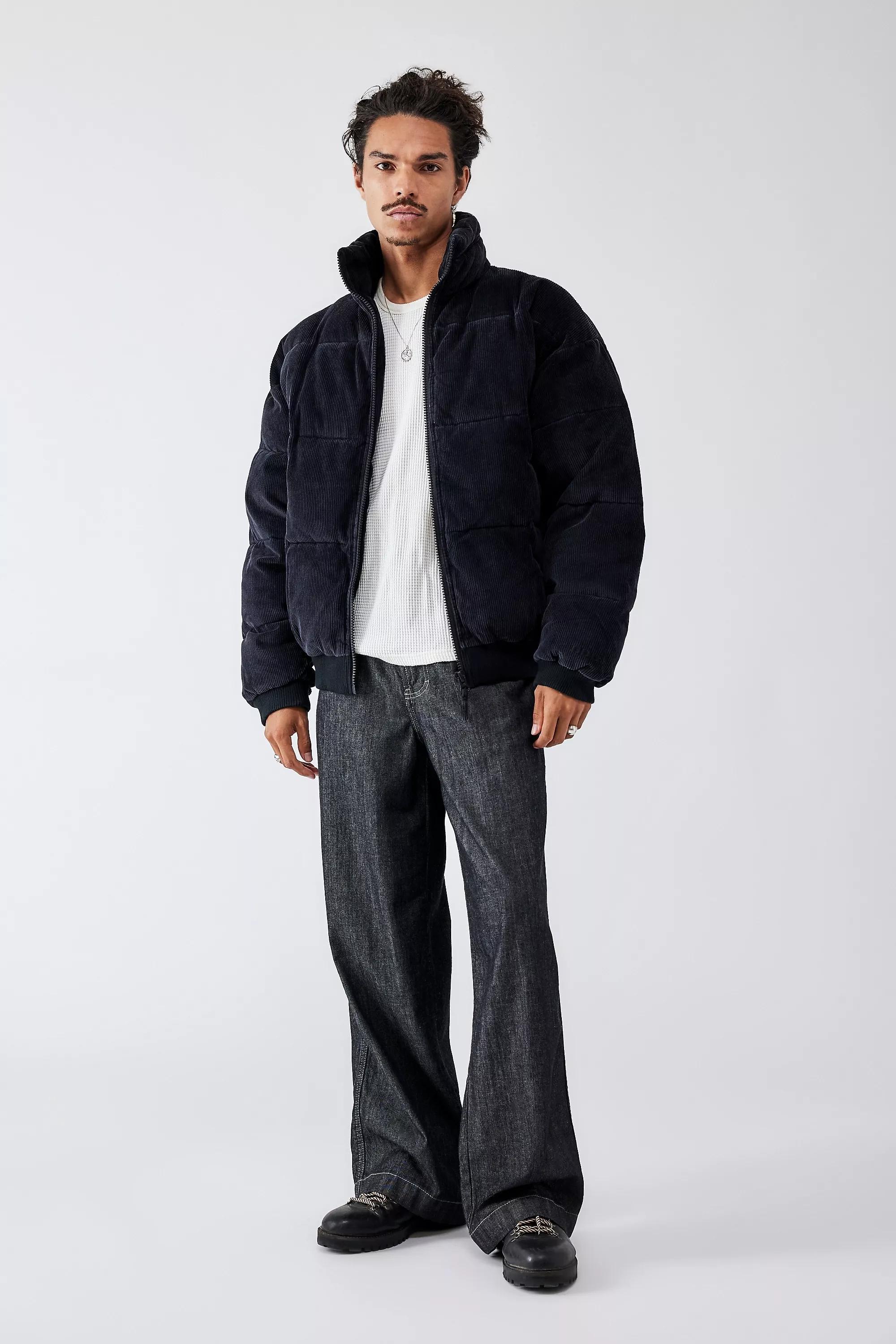 Black Bdg Corduroy Puffer Jacket, , large image number 2