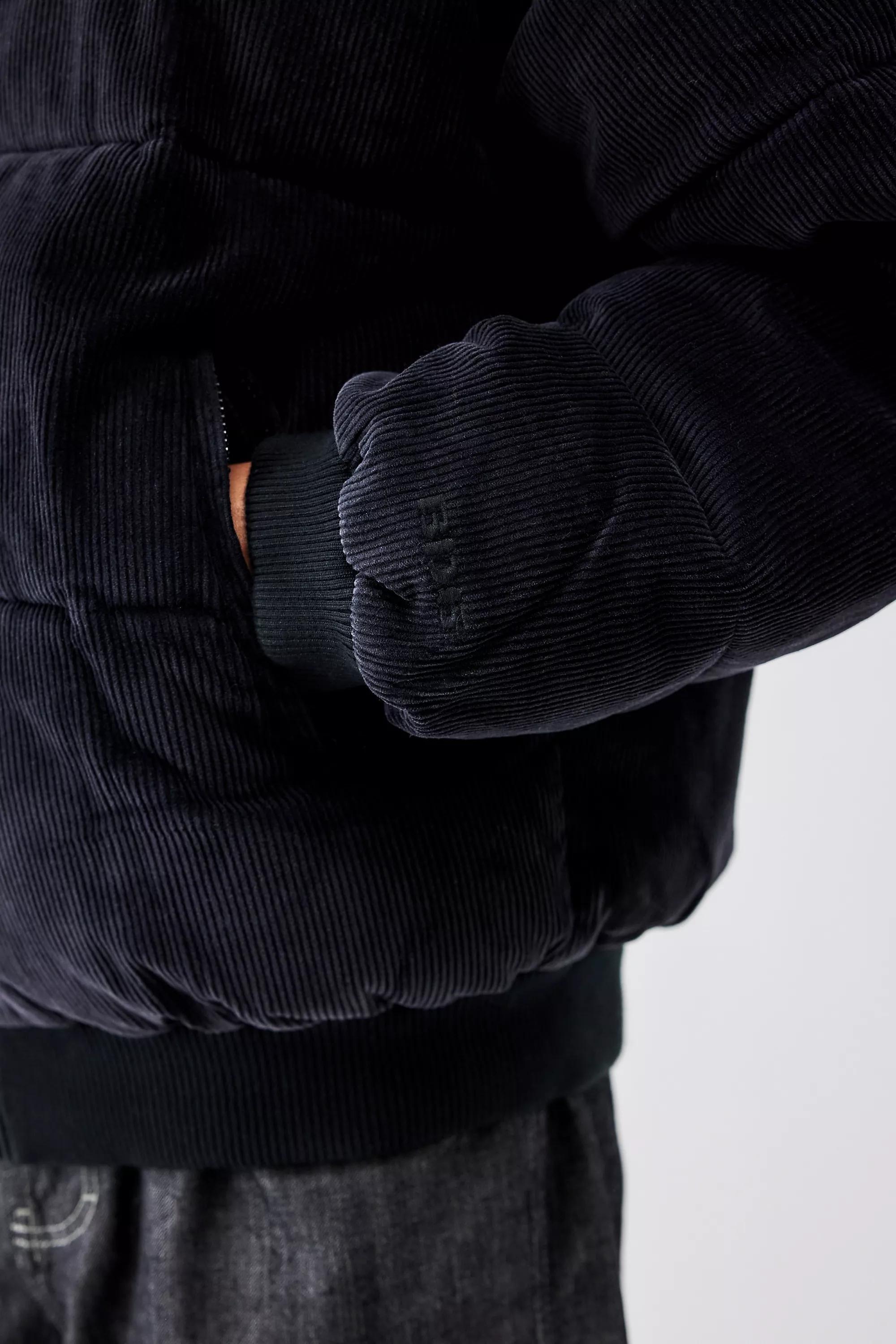 Black Bdg Corduroy Puffer Jacket, , large image number 3