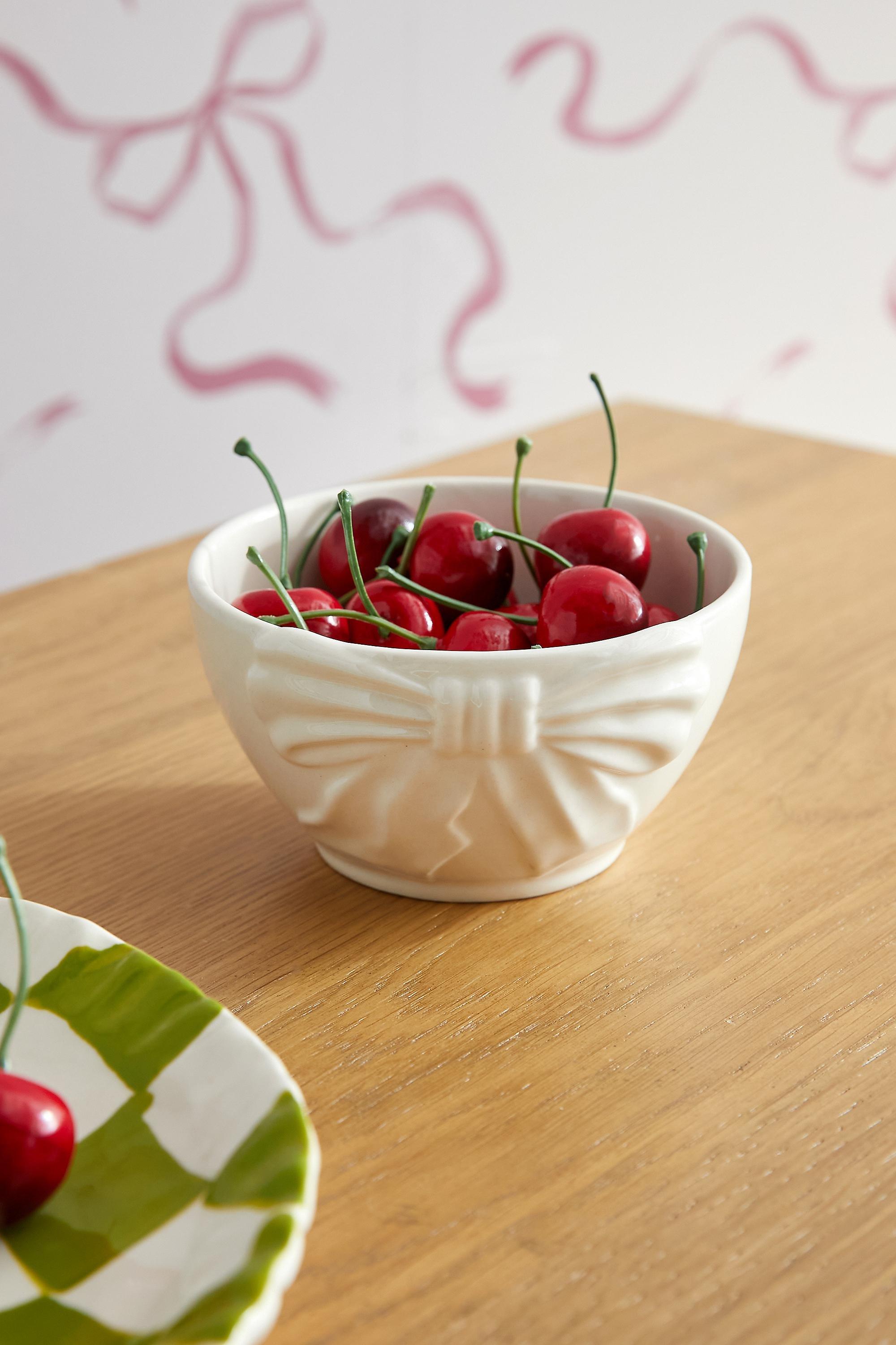 Cream Bow Snack Bowl, CREME, large image number 0