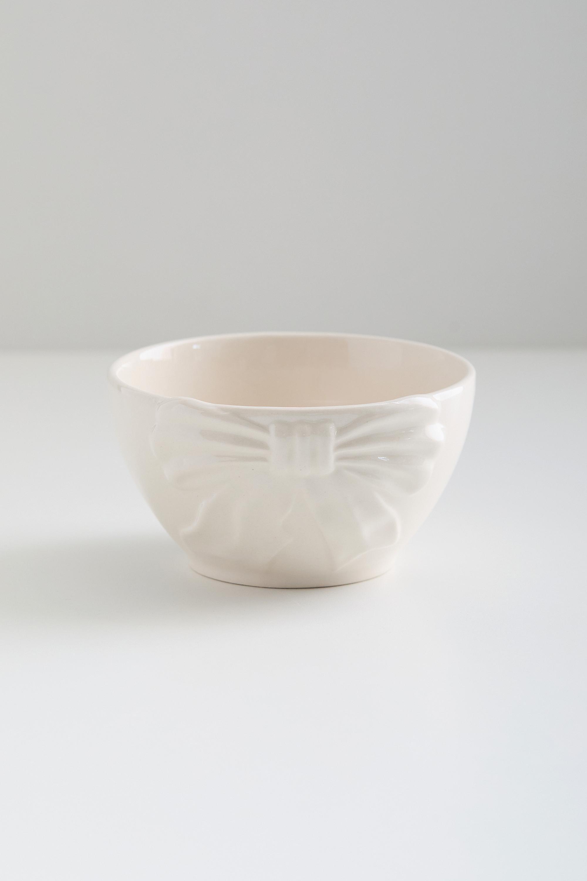 Cream Bow Snack Bowl, CREME, large image number 1