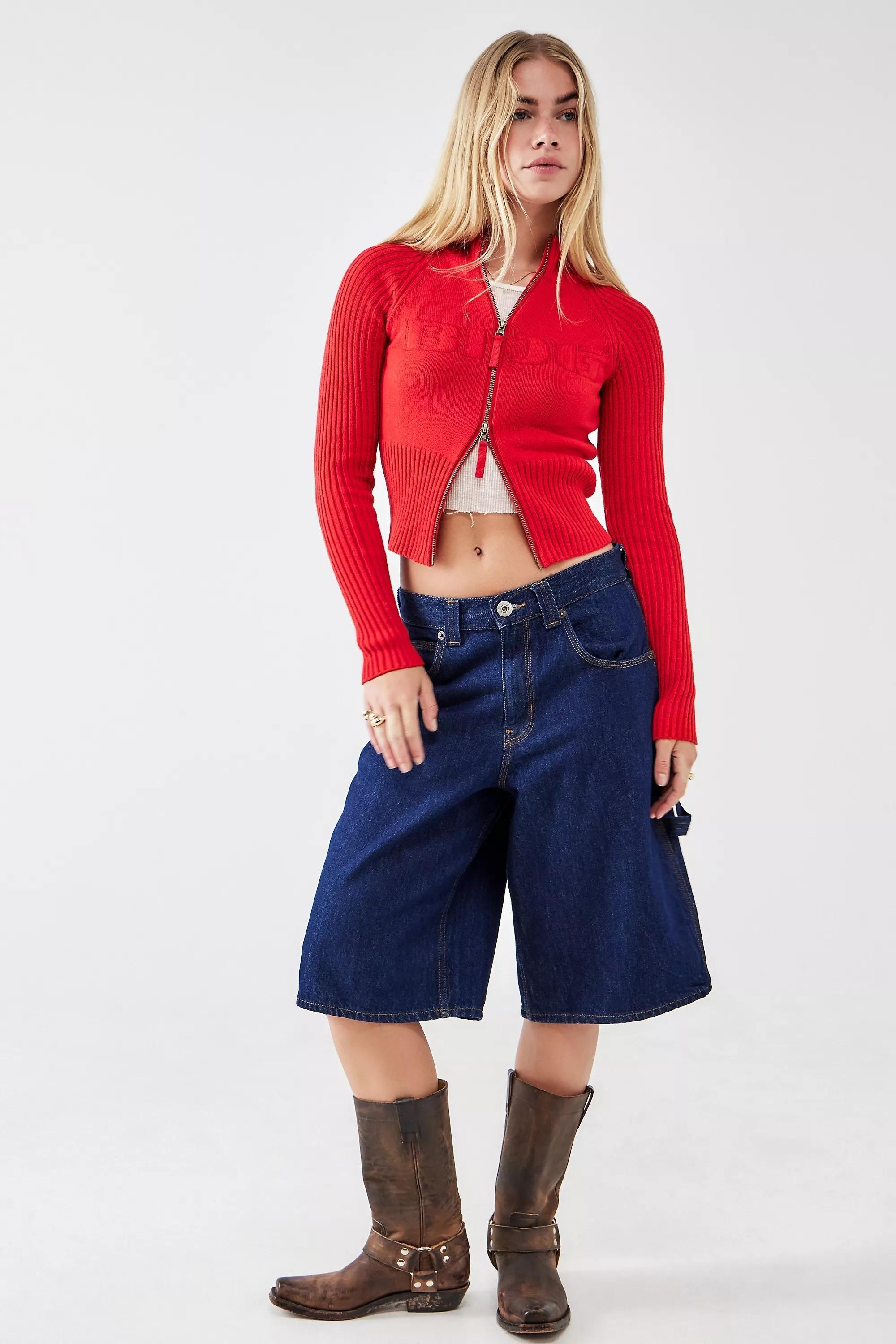 Red Bdg Zip-Through Knit Track Top, , large image number 4