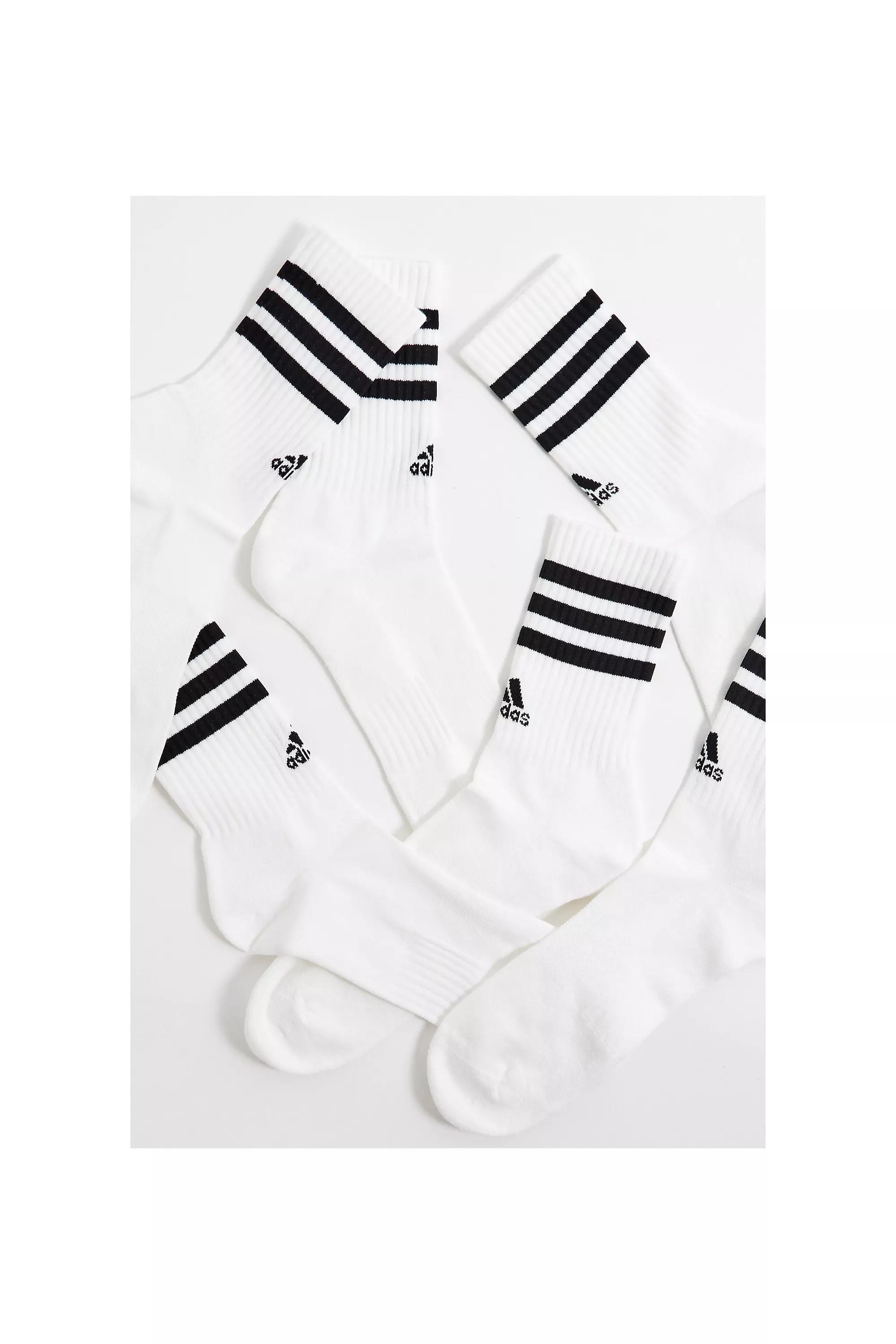 White Adidas Stripe Socks 3-Pack, WHT, large image number 0