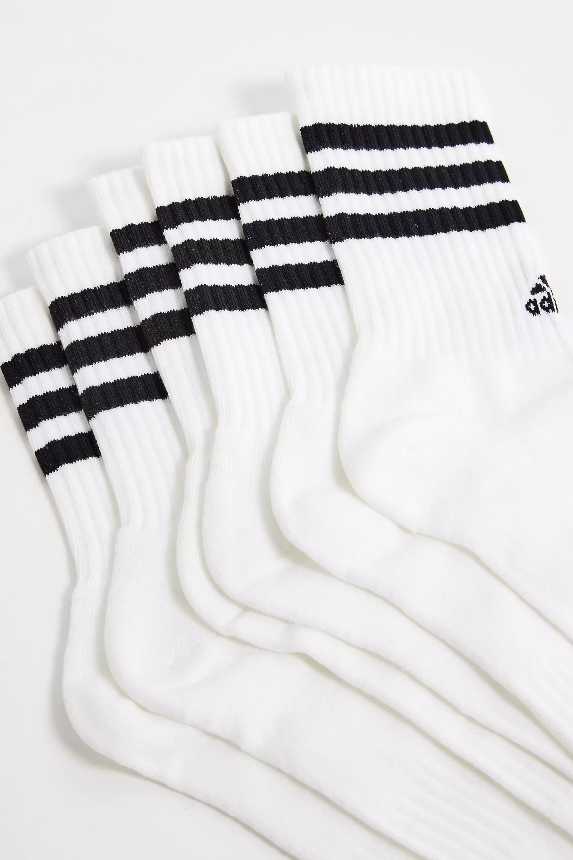 White Adidas Stripe Socks 3-Pack, WHT, large image number 1
