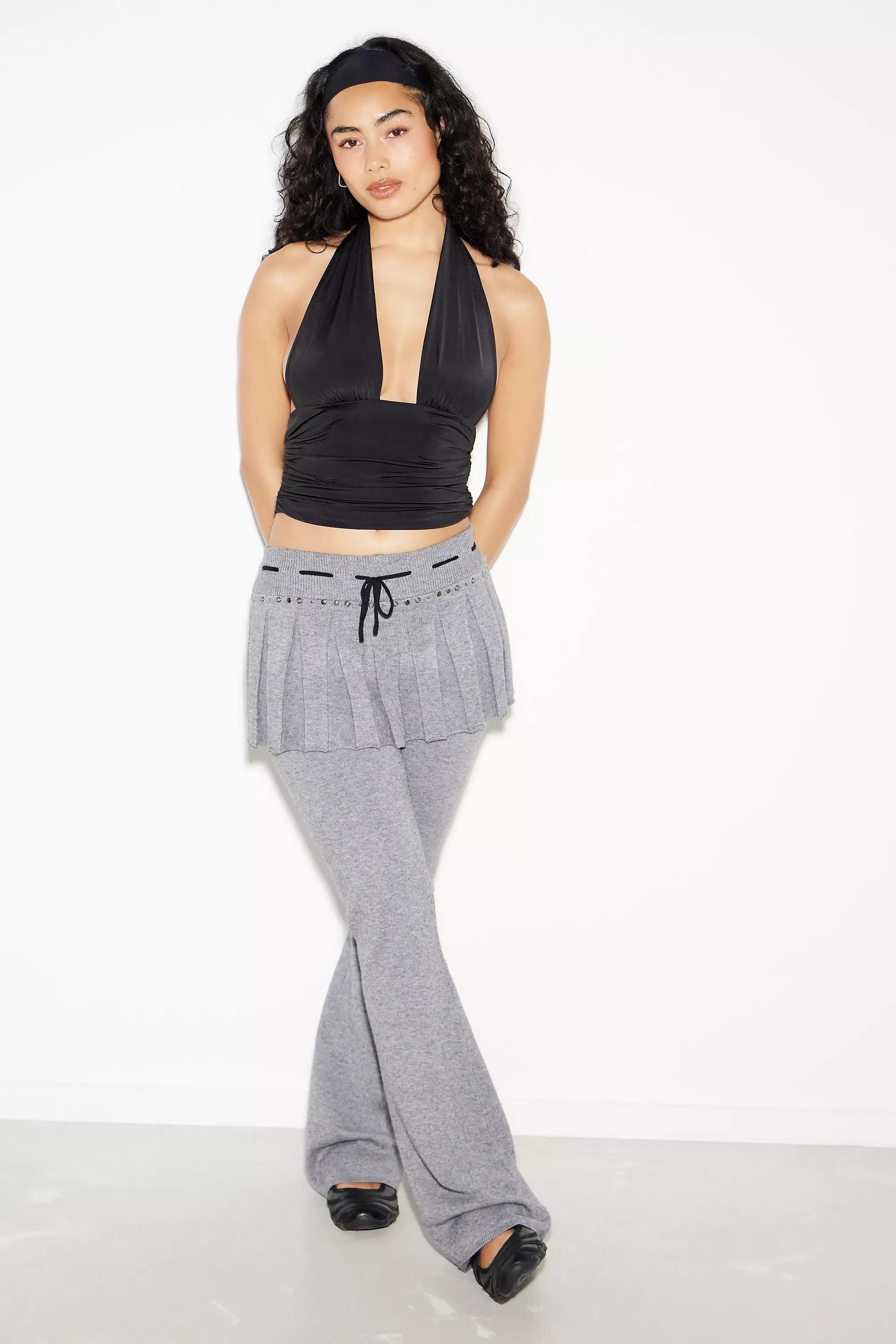 Black Halter neck Crop top, , large image number 1