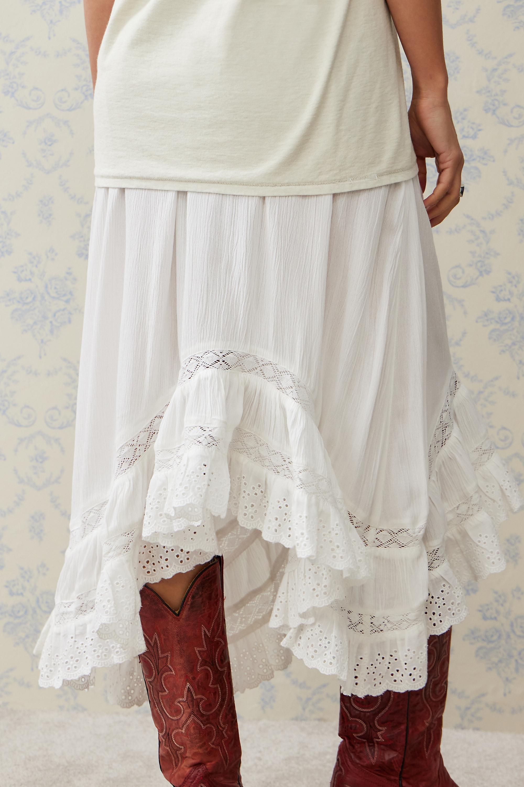 White Uo Bronwen Hitched Midi Skirt, , large image number 3
