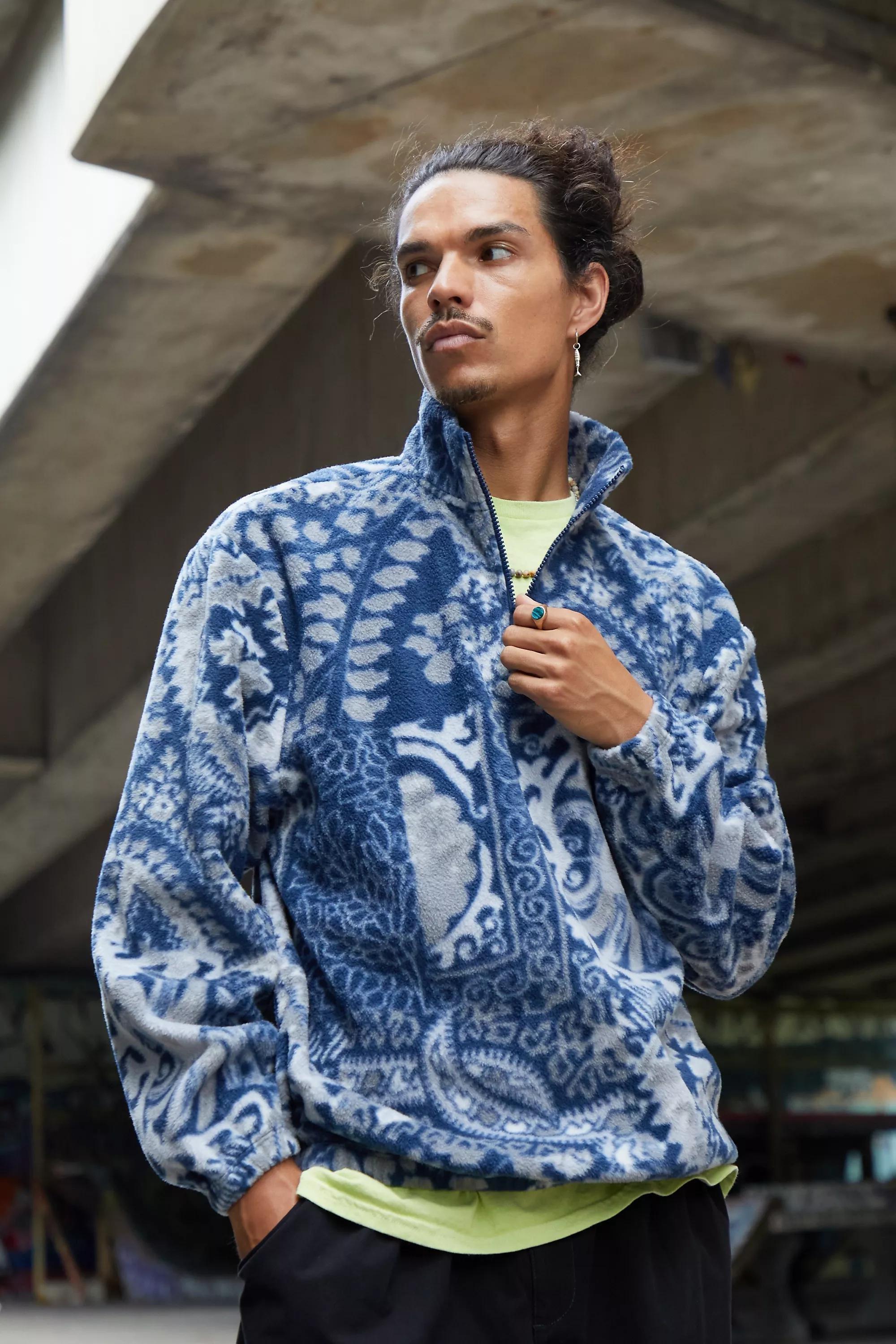 Multicolour Bdg Paisley Half-Zip Fleece, , large image number 0