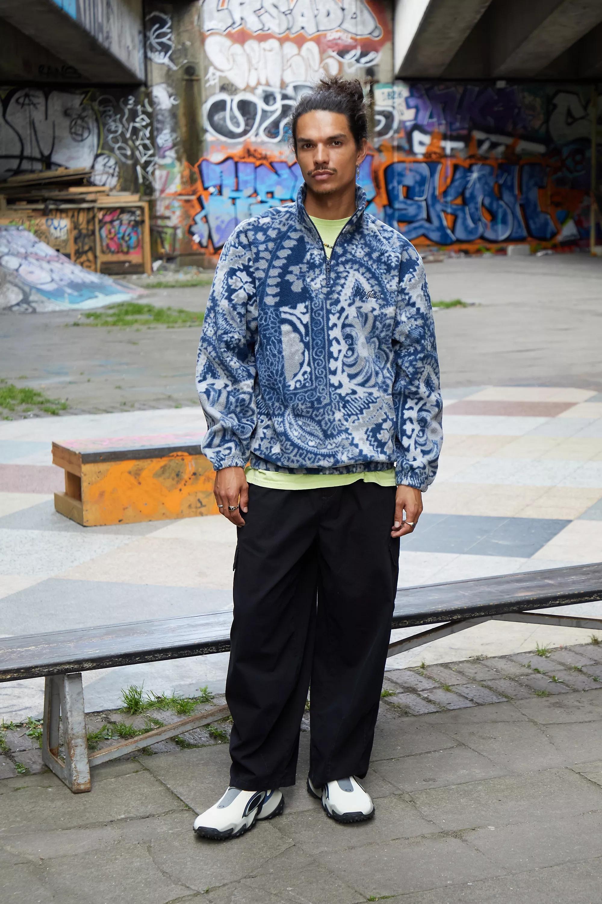 Multicolour Bdg Paisley Half-Zip Fleece, , large image number 2