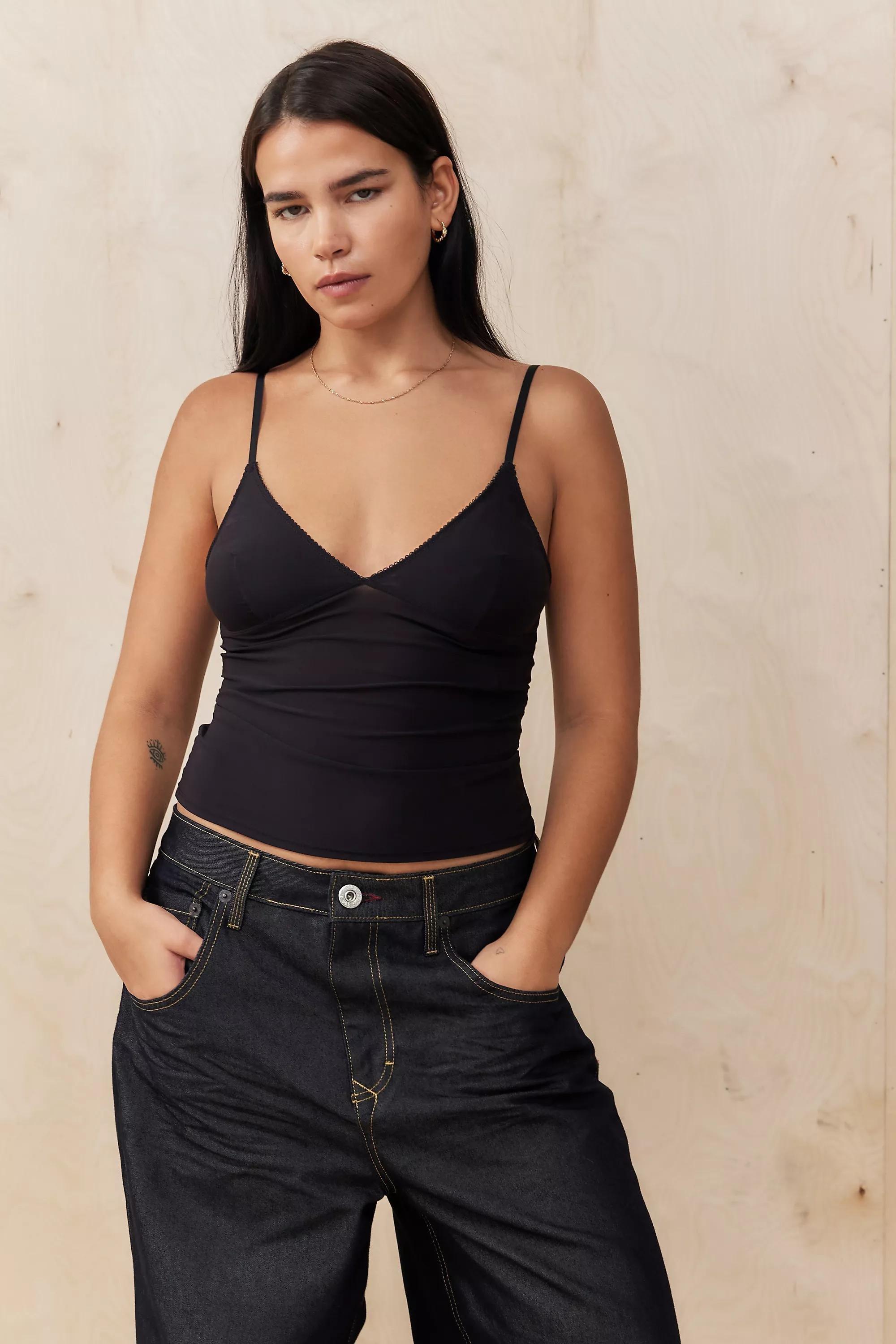 Black Stretch Cami Top, , large image number 0