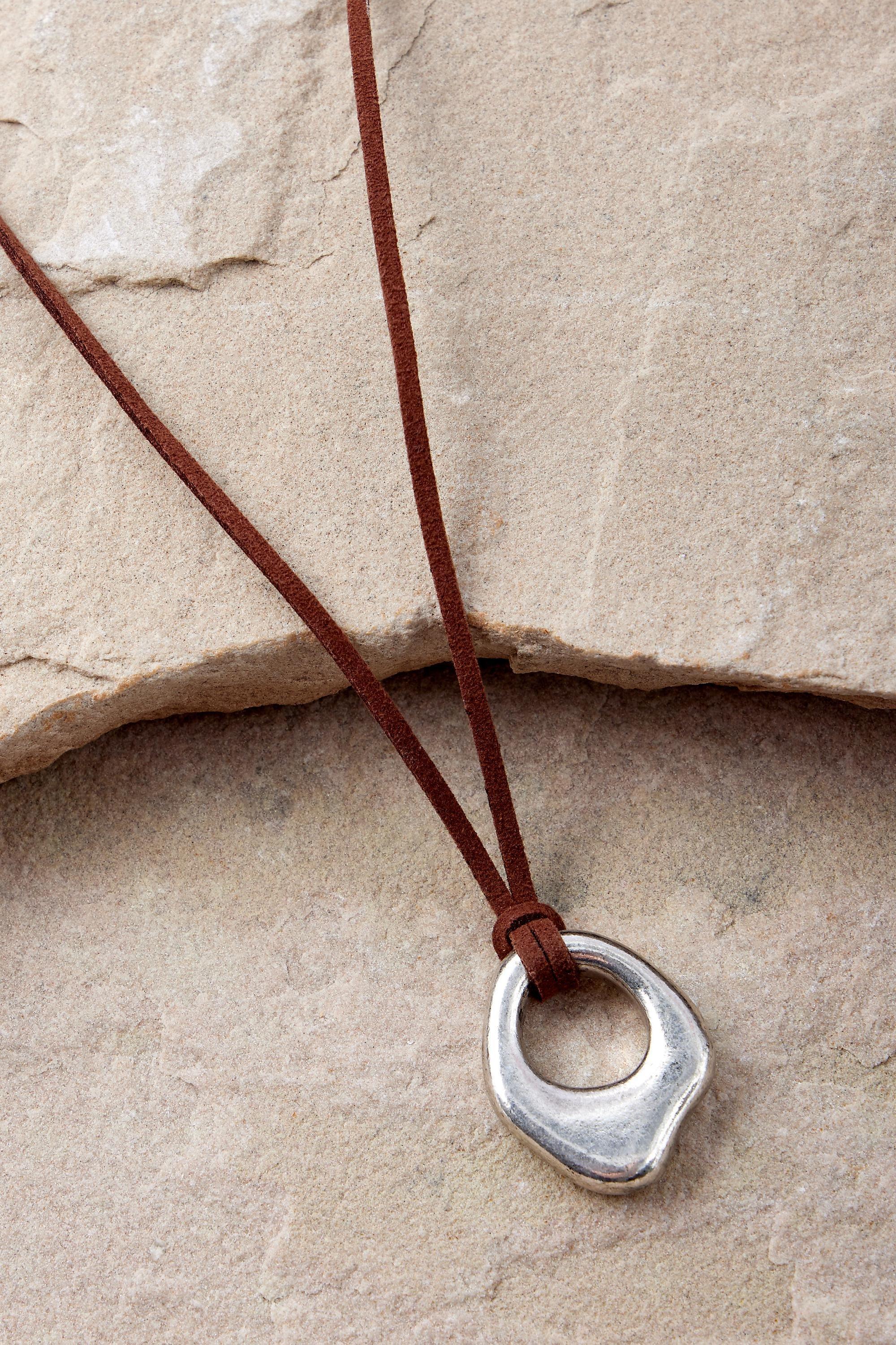 Silver Silence + Noise Oval Cord Choker, SLVR, large image number 1