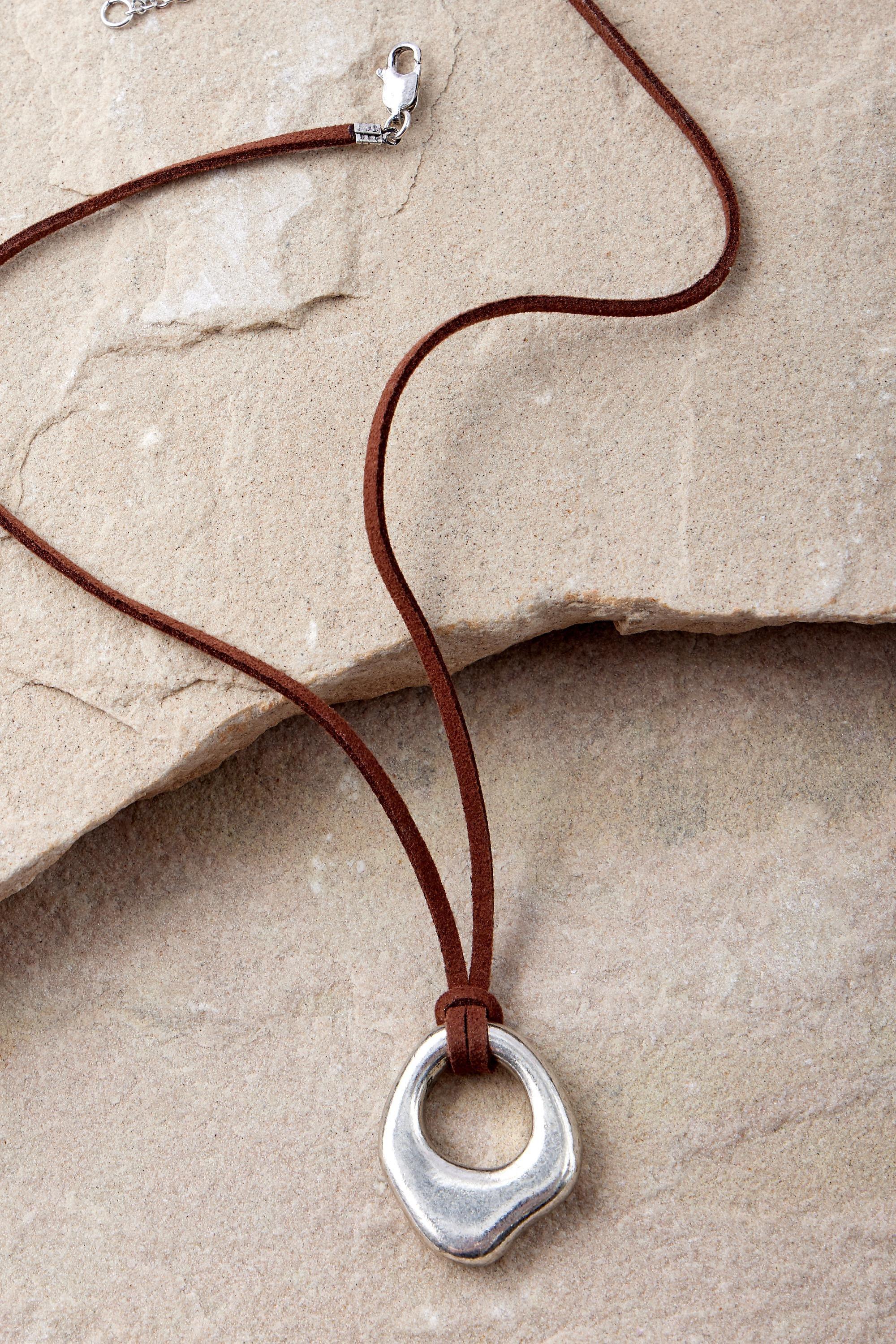 Silver Silence + Noise Oval Cord Choker, SLVR, large image number 2